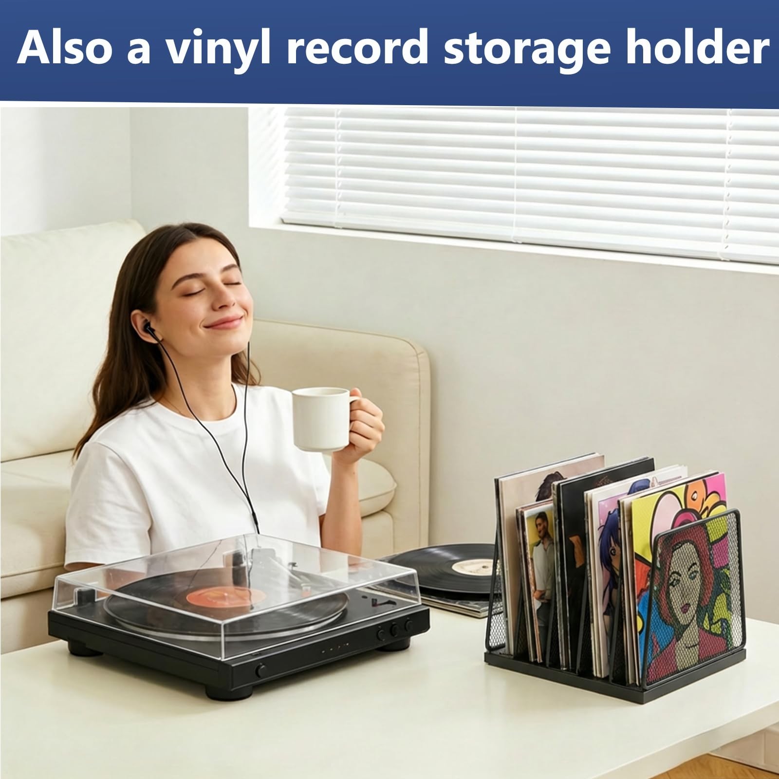 5-Section File Organizer for Desk, Wood Mesh Desktop File Organizer, File Sor…