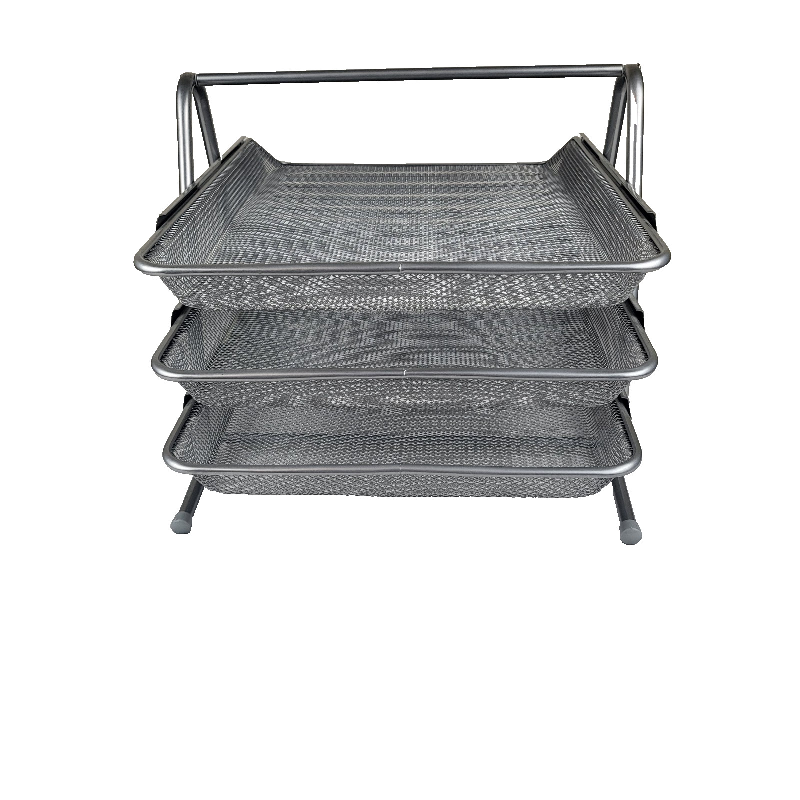 3-Tier Metal Mesh Filling Letter Tray Document Holding Metal Stacking Support