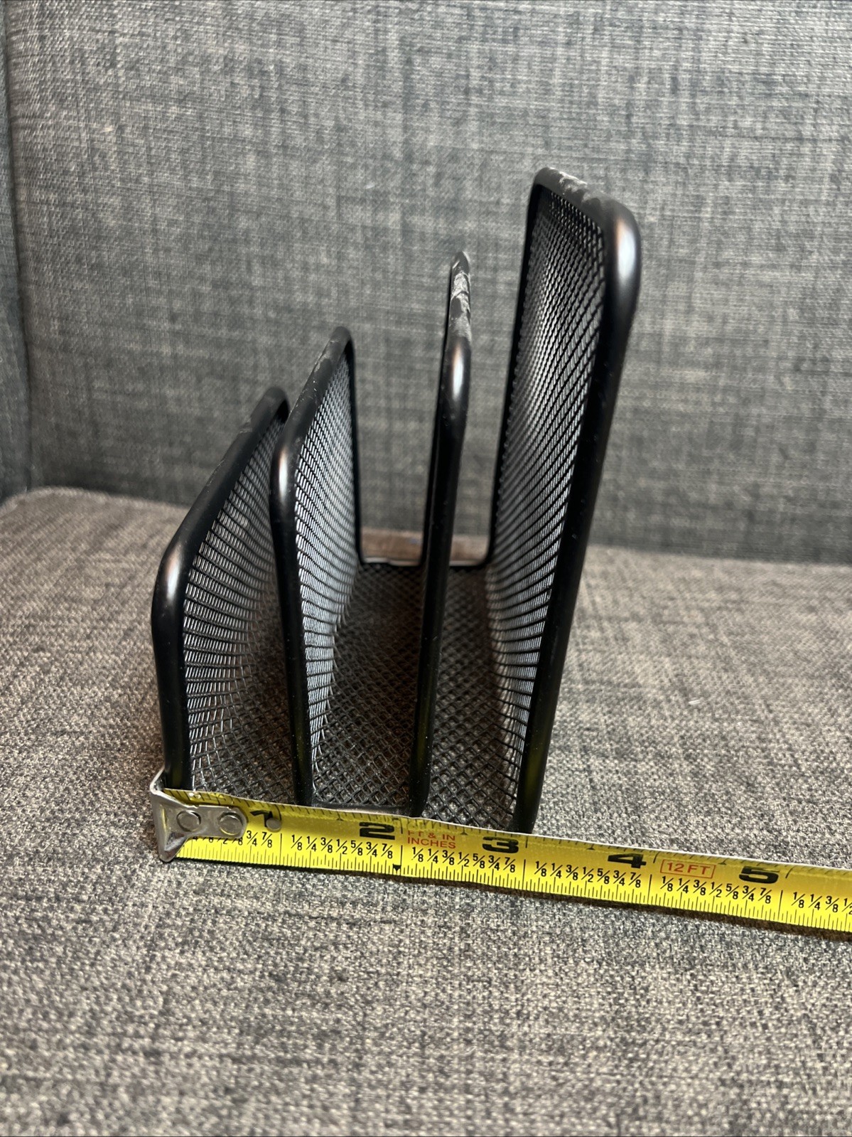 Wire Metal Mesh Desk Organizer Mail Letter File Sorter Holder Black 3 Slots