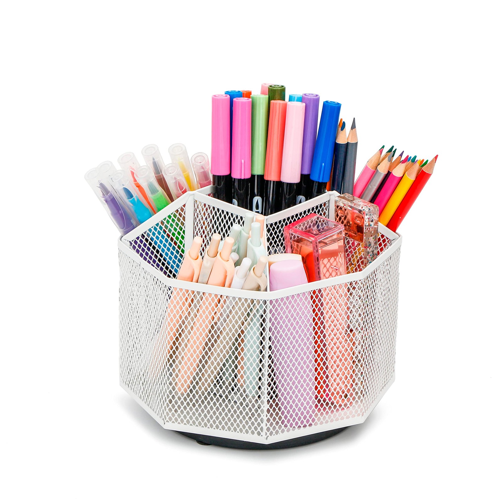 Exerz Desk Organiser/Mesh Tidy Candy/Pen Holder/Multifunctional White