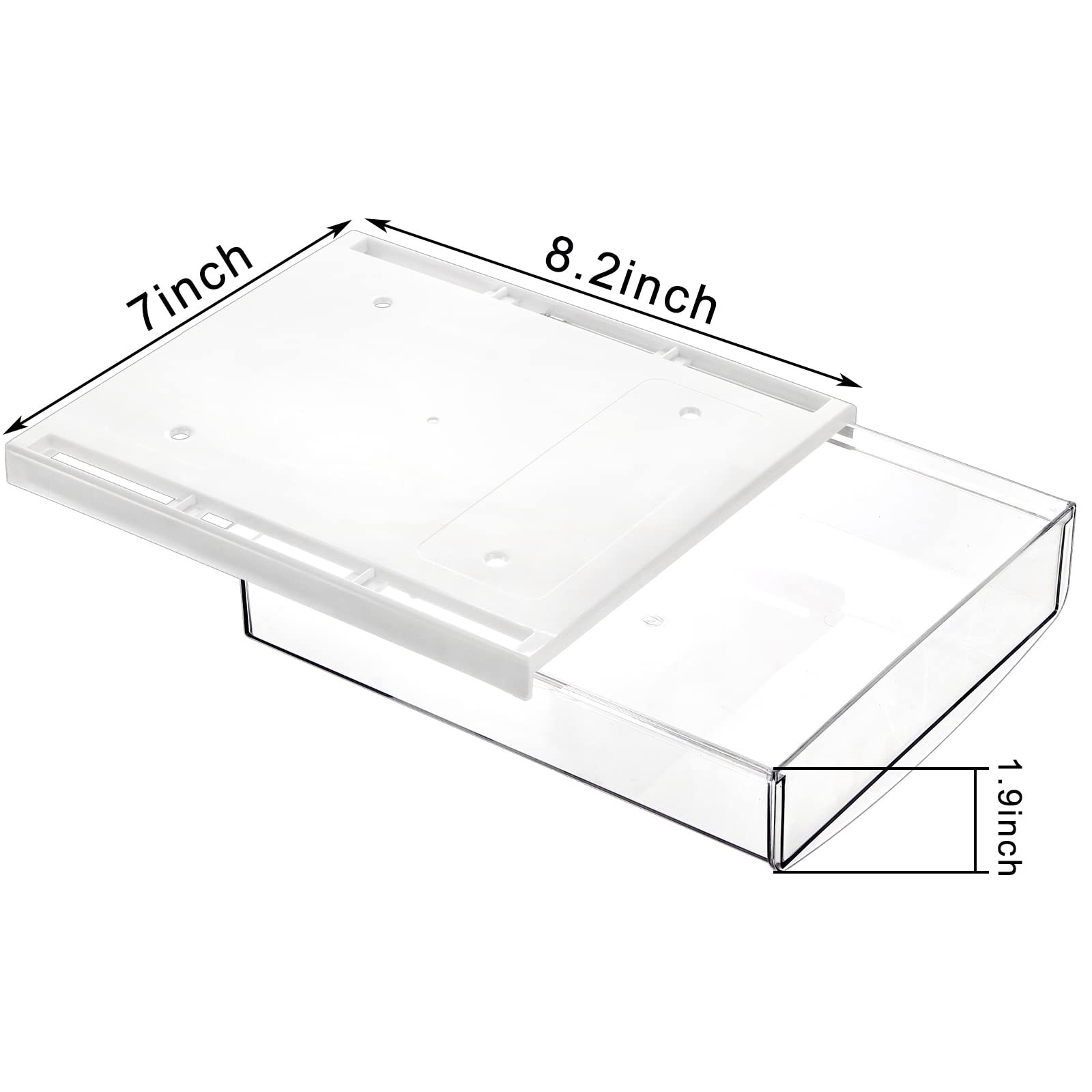 SOUJOY 3 Pack Under Desk Drawer, Self-Adhesive White with Transparent finish