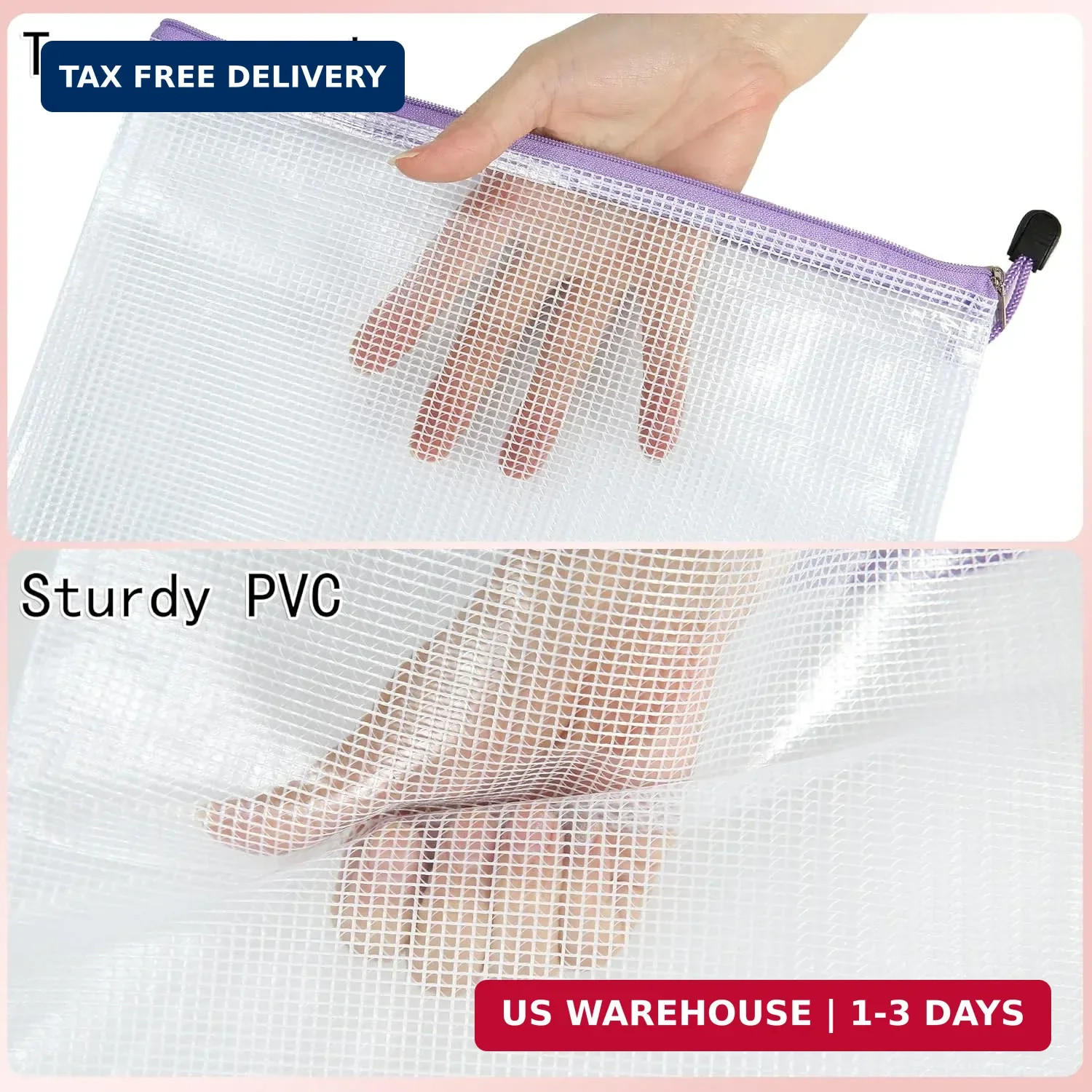 12pcs Mesh Zipper Pouch Bags, 8 Size Zipper Bags for Organizing,Mesh Bags with Z
