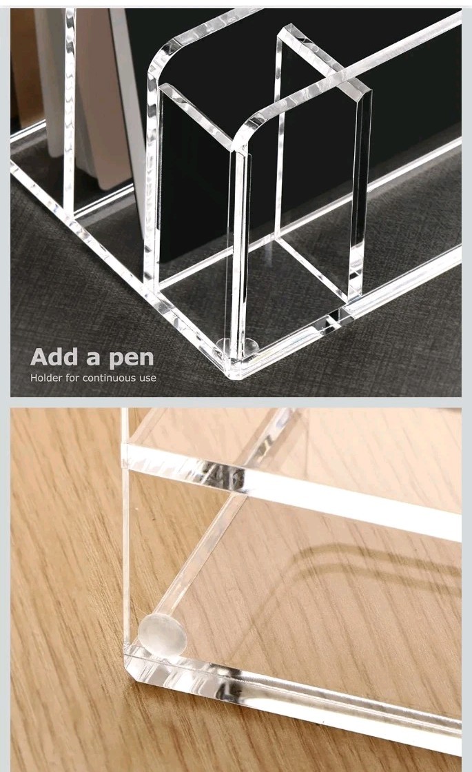 Acrylic Organizer, 5 Compartments File Holder for Desk, Letter Sorter