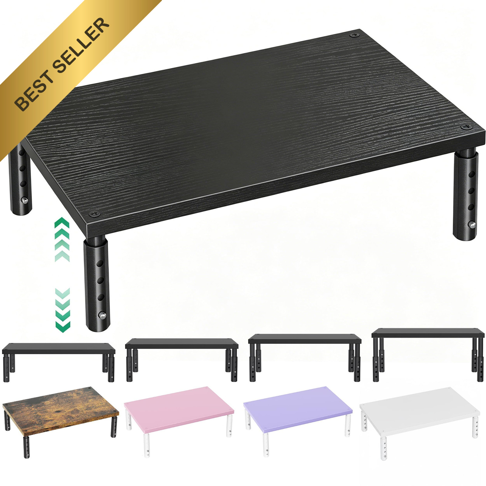 OPNICE Desk Organizers and Accessories, Adjustable Computer Black Wood