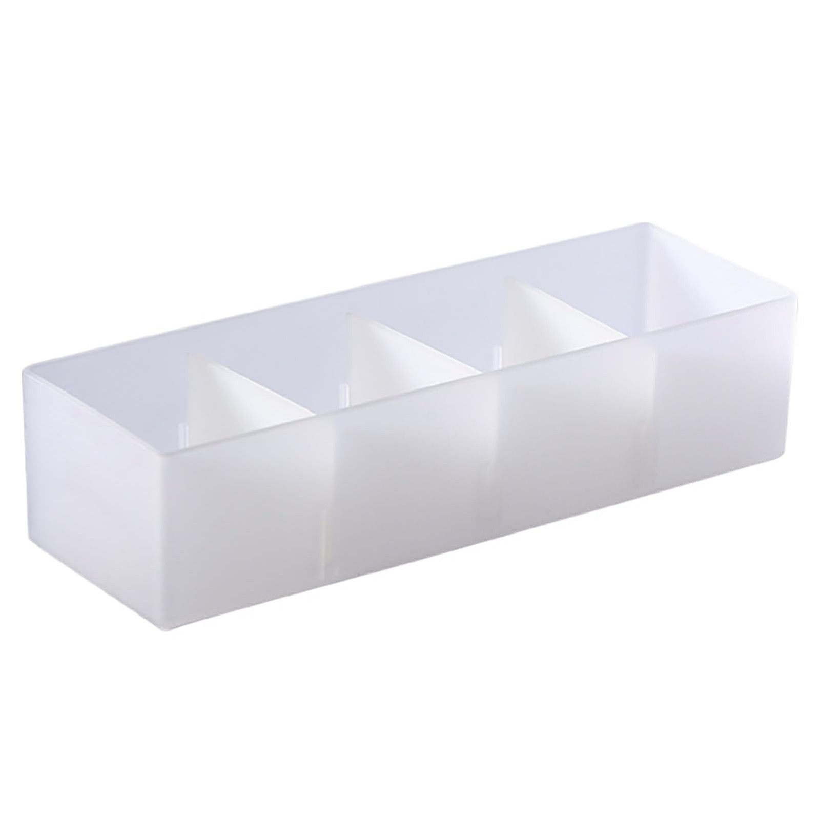 4 Section Drawer Organizer Tray with Removable Partitions, Stackable Transluc…
