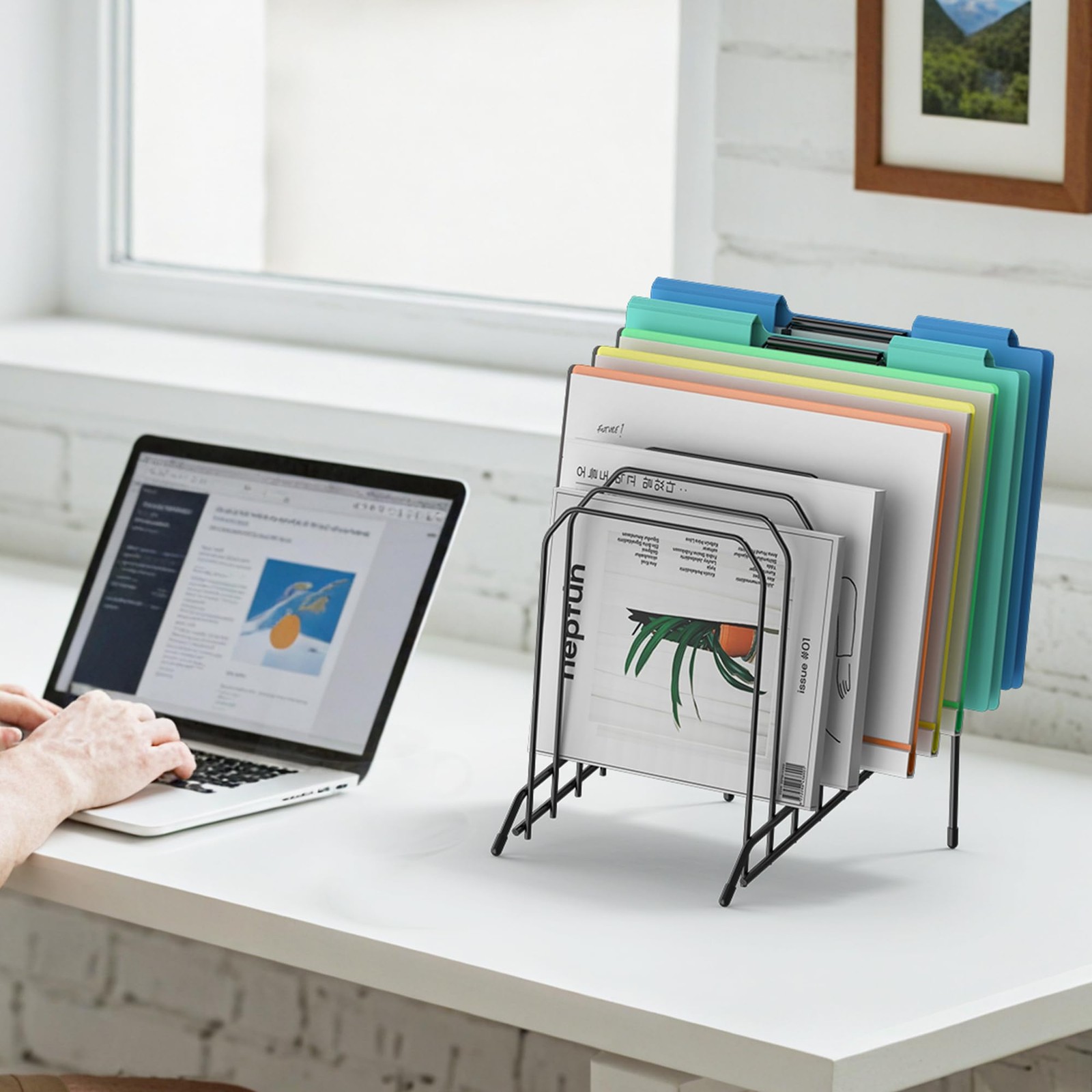 MINDEPOT Incline Sorter Desk 7.4 inches x 10.8 x 12.6 inches, Black