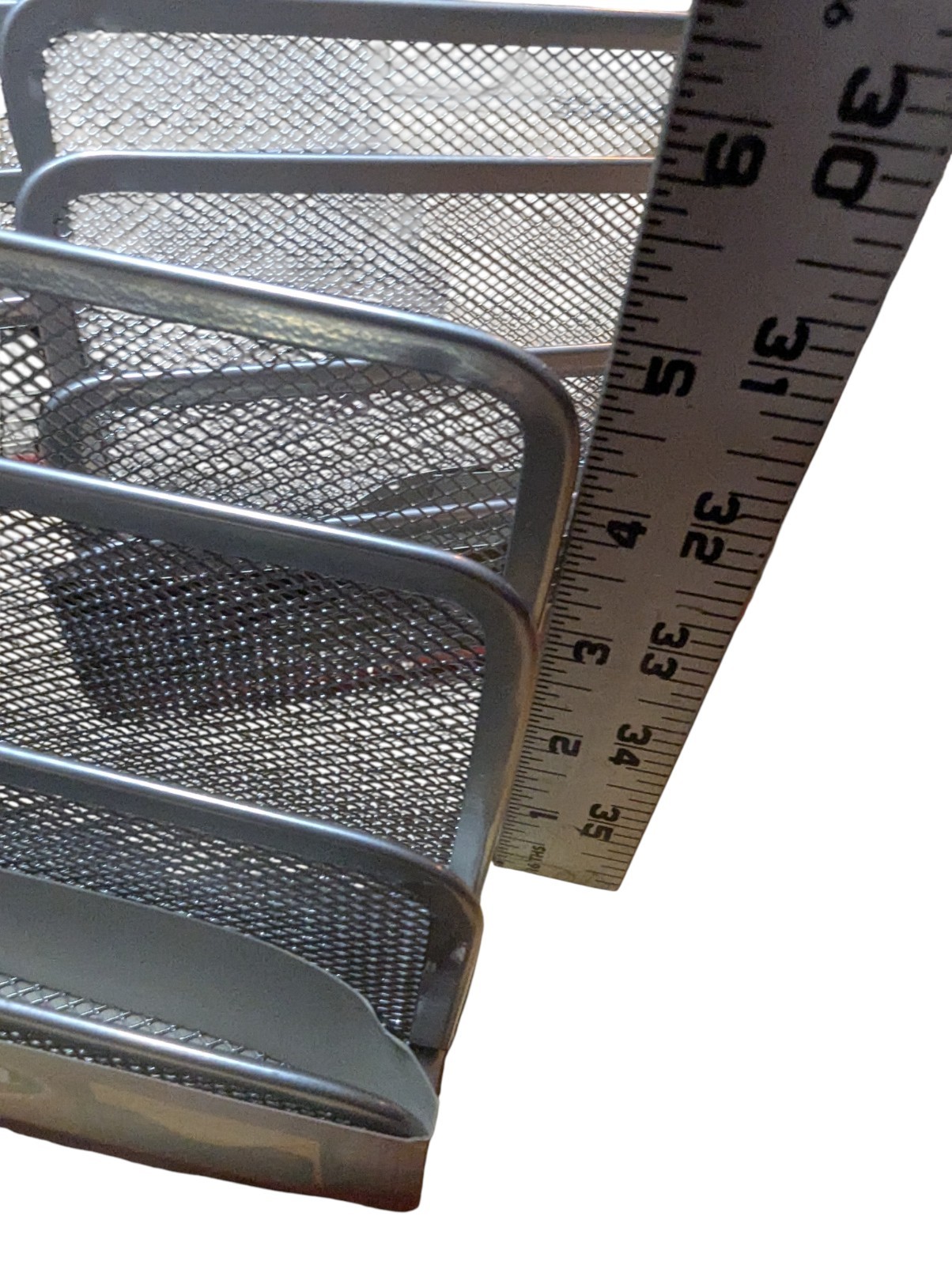 Lot Of 4 ELDON Mini Sorter Separator Desk Organizer Silver Mesh Mail Vintage