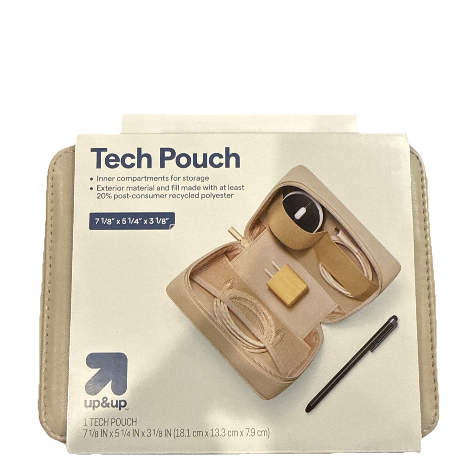 Tech Pouch Electronics Storage Organizer Case Beige Home Office Car Travel New