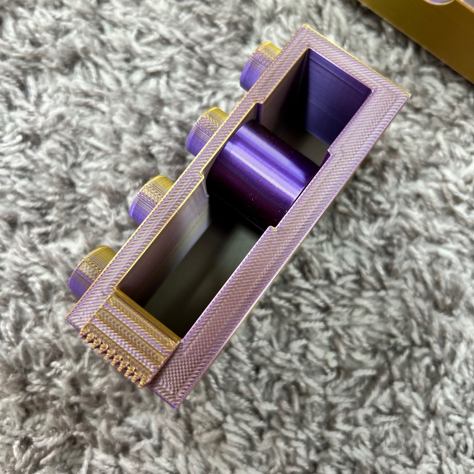 Purple Gold 3D Printed Building Block Desk Organizer Set Drawer Tape Dispenser
