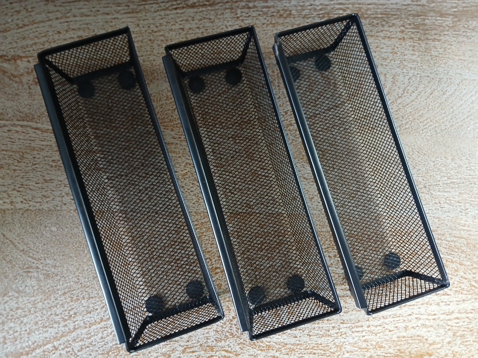 Desk Office Utensil Organizers Black Wire Mesh Container Store Trays Pen Holder