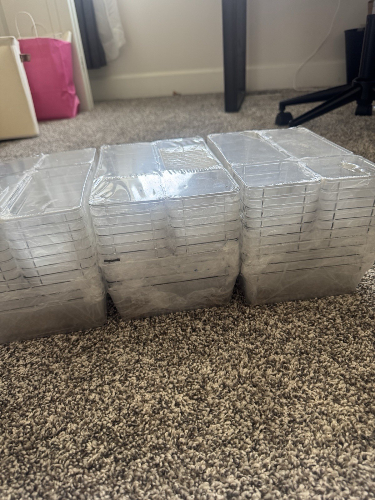 3 pack of 25-Pack Clear Plastic Drawer Organizer Trays, 4 Sizes, Non-Slip