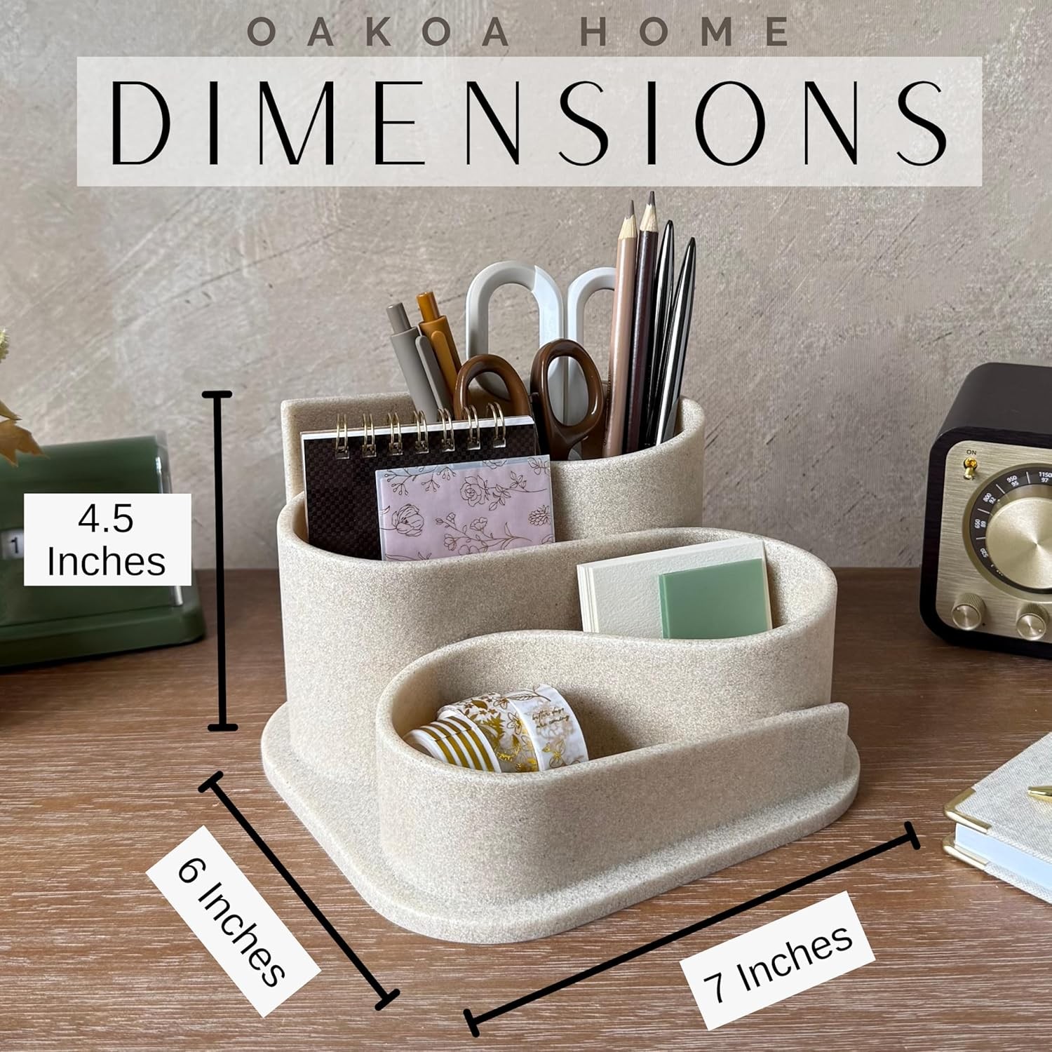Aesthetic Desk Organizer – Aesthetic Office Desk – Boho Pen Holder – Neutral …