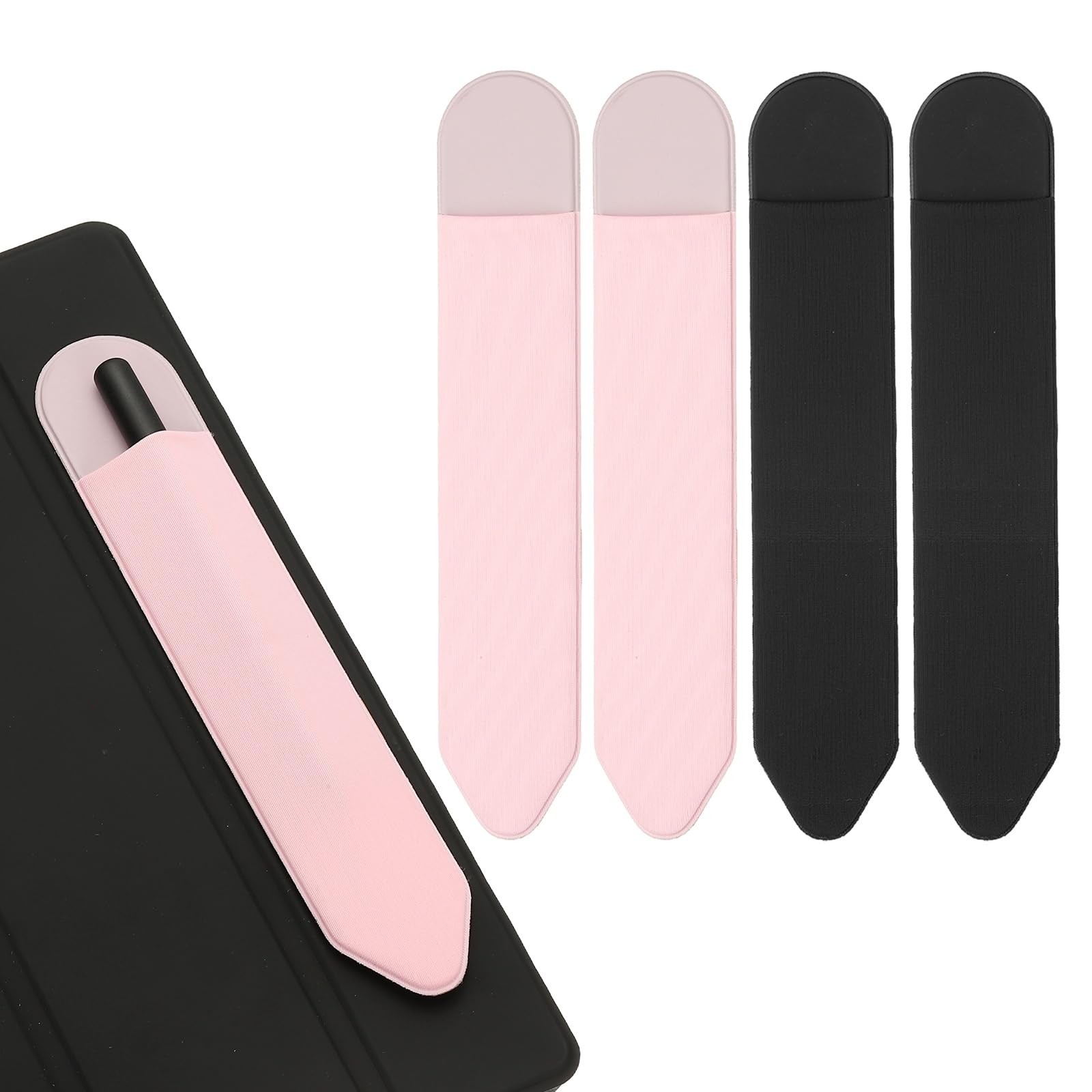 Pencil Holder for Stylus, 4 Pcs Adhesive Elastic Pen Case Sleeve Pouch Stylus…