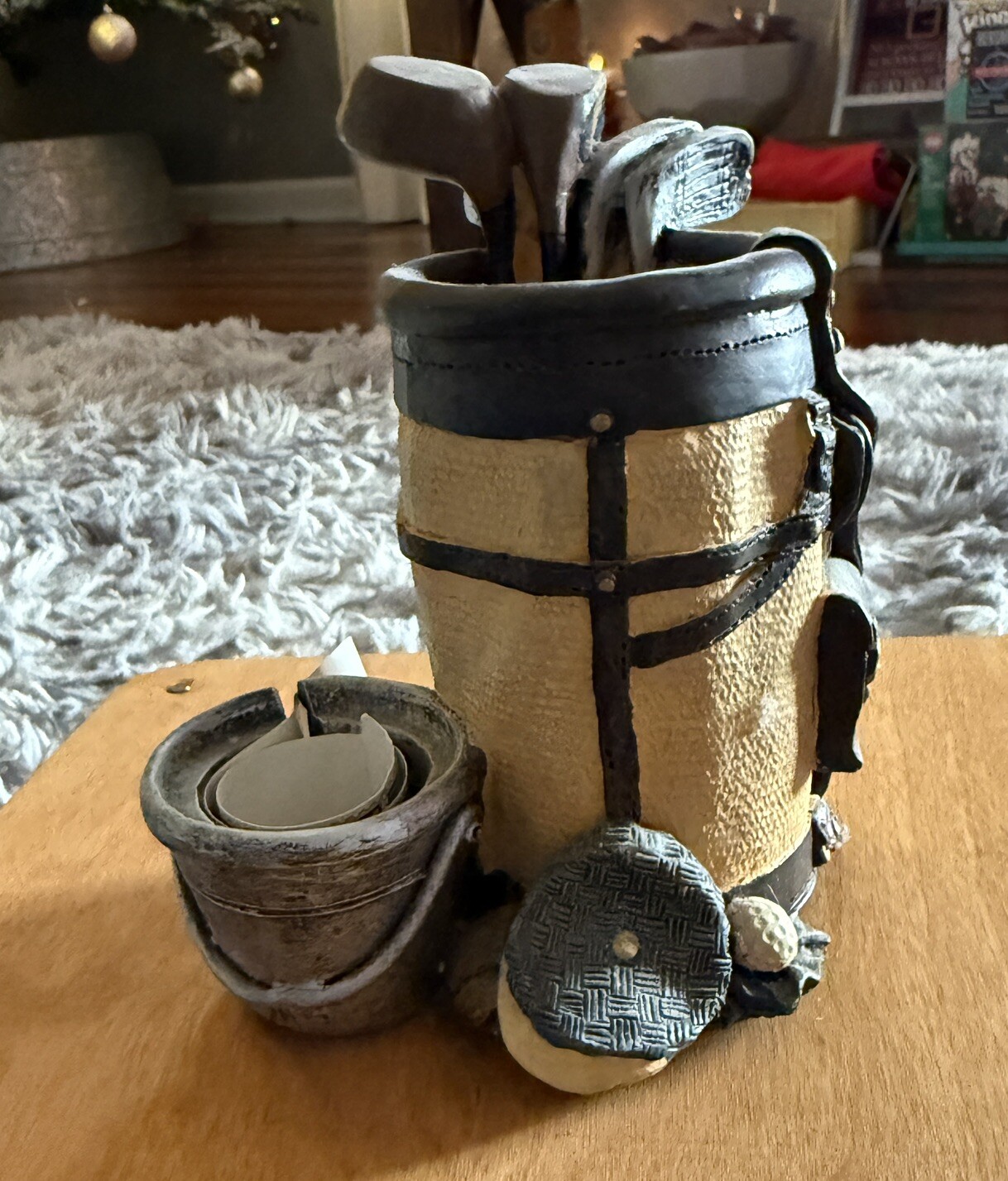 Vintage Golf Figi Graphics 1996 Golf Bag Desk Accessory Pencil Holder Cup