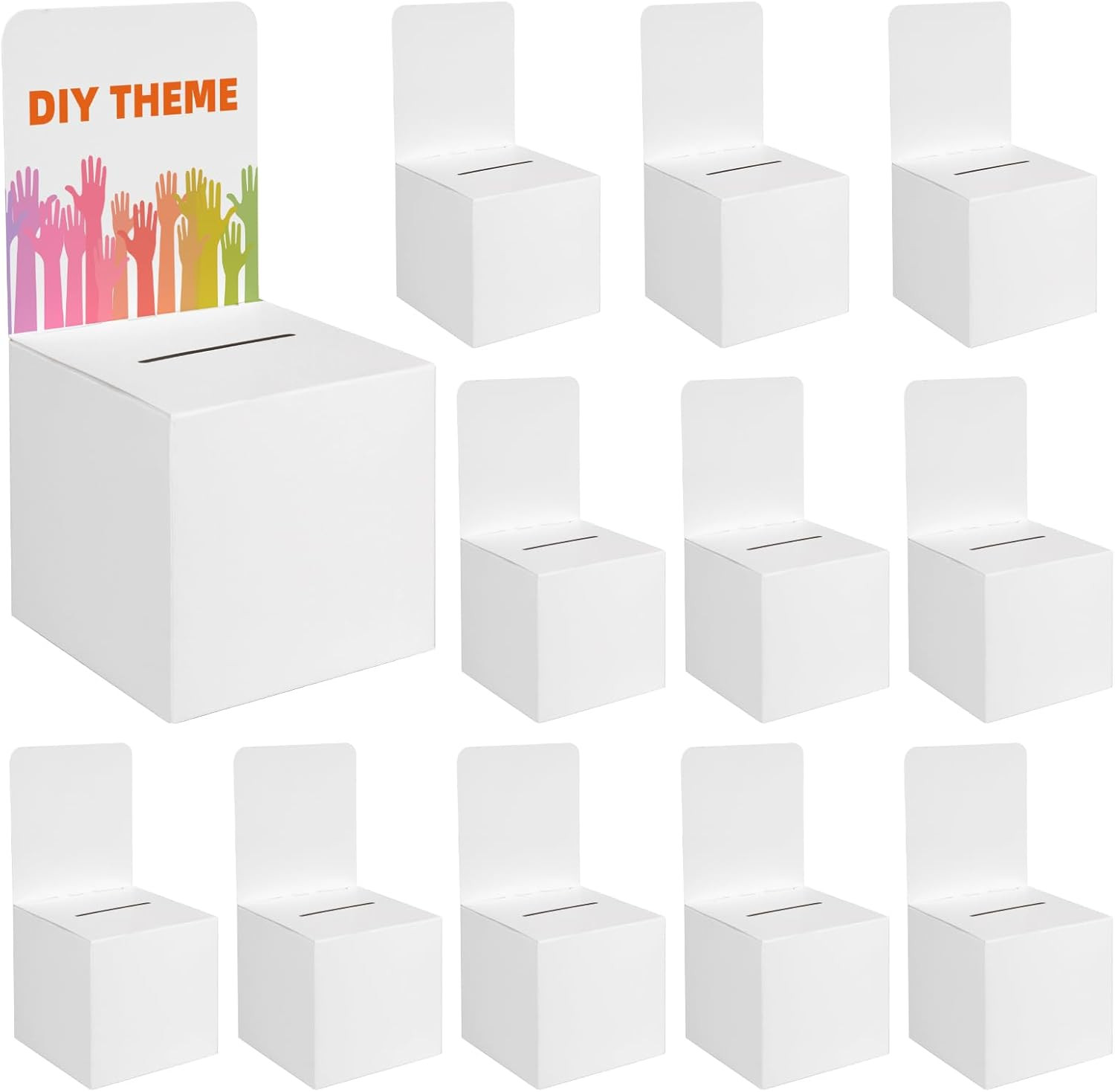 12 Pack 6X6X6 in Suggestion Boxes for Raffle Ticket, Voting Ballot | Removable D