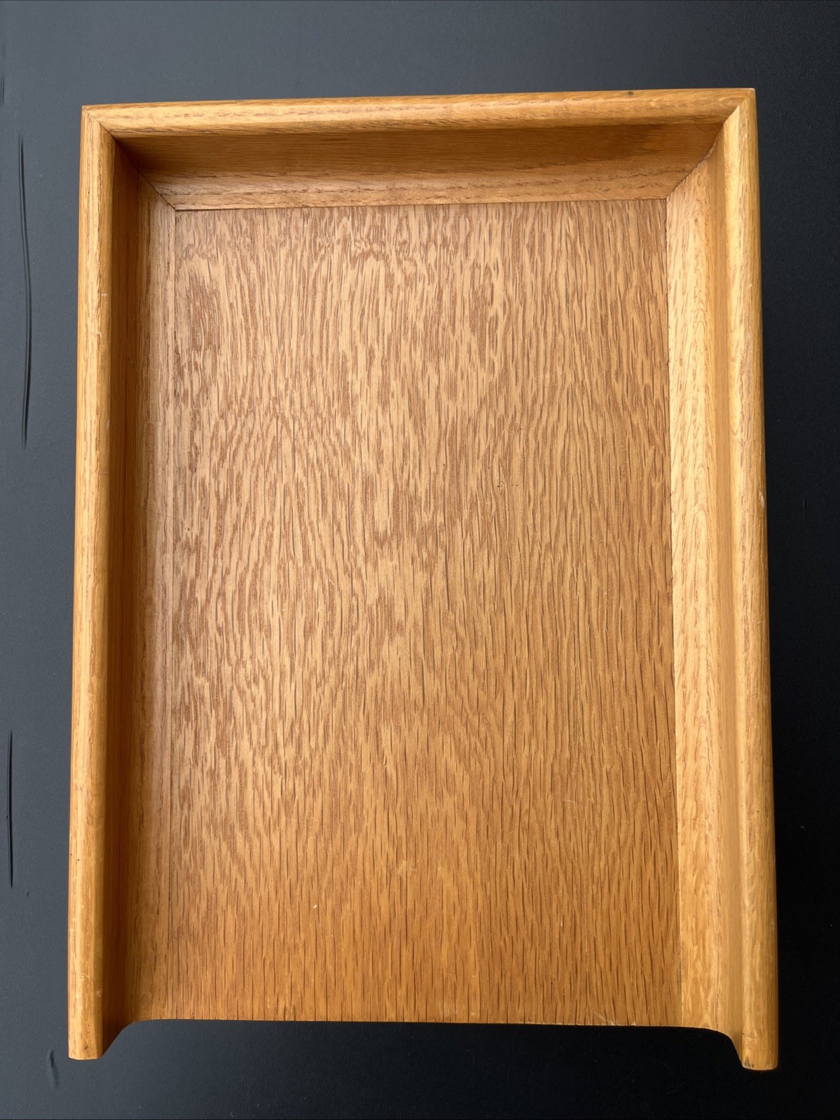 Vintage Peter Pepper Products Oak Double File Tray MCM Wood Desk