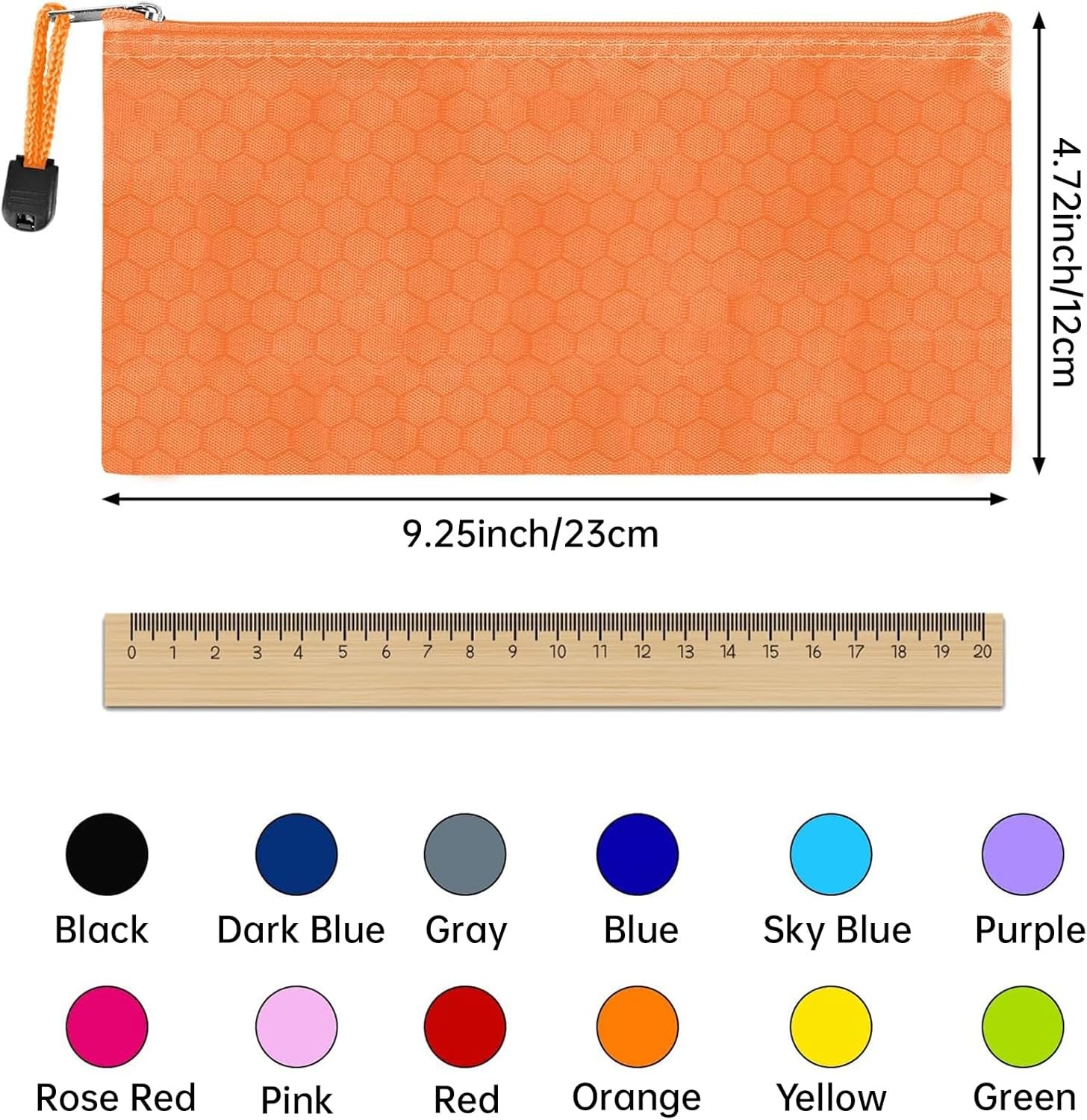EOOUT 35pcs Zipper Pouches, Small Pencil Pouch Black,Blue,Gray,Green,Orange