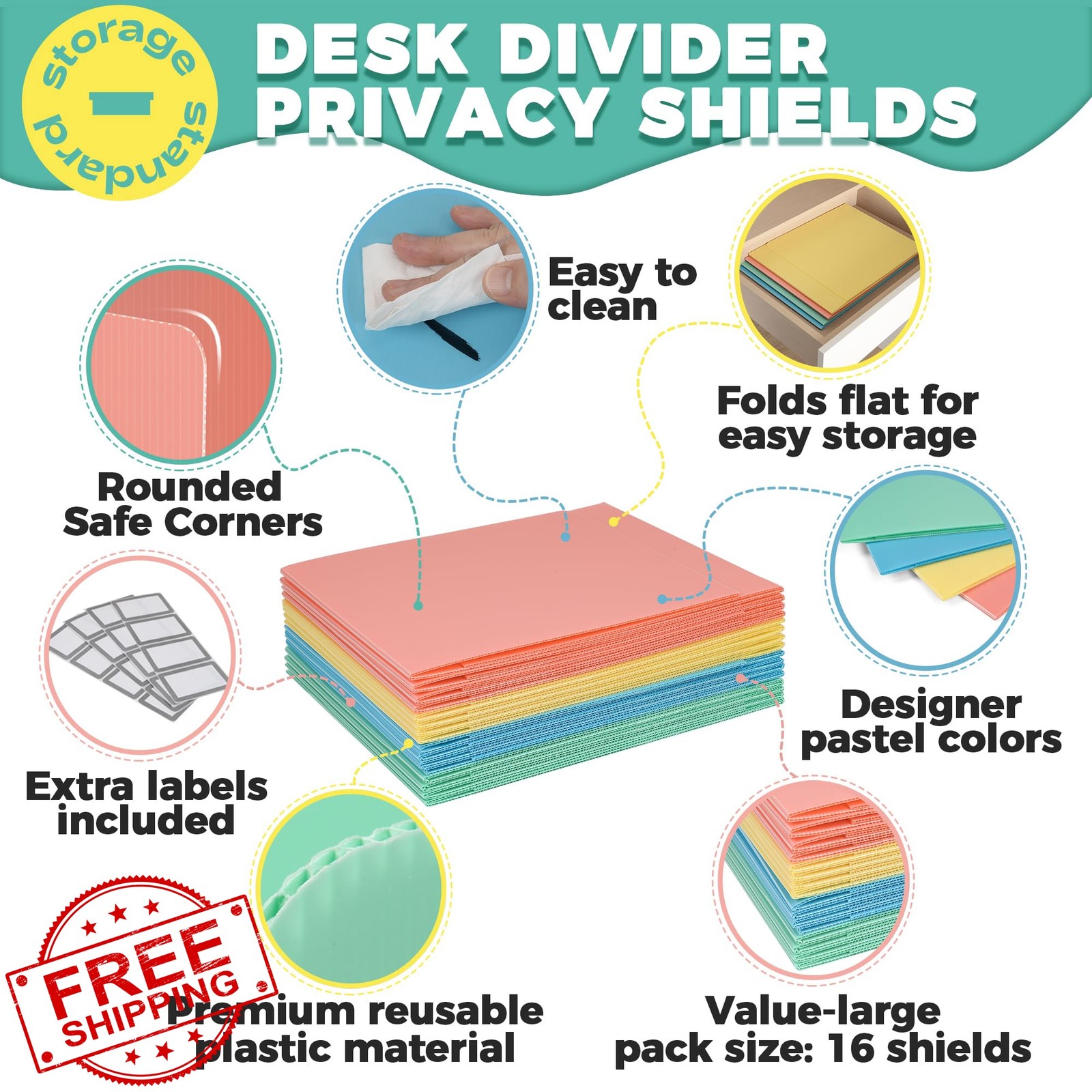 Storage Standard Desk Privacy Folders Pastel