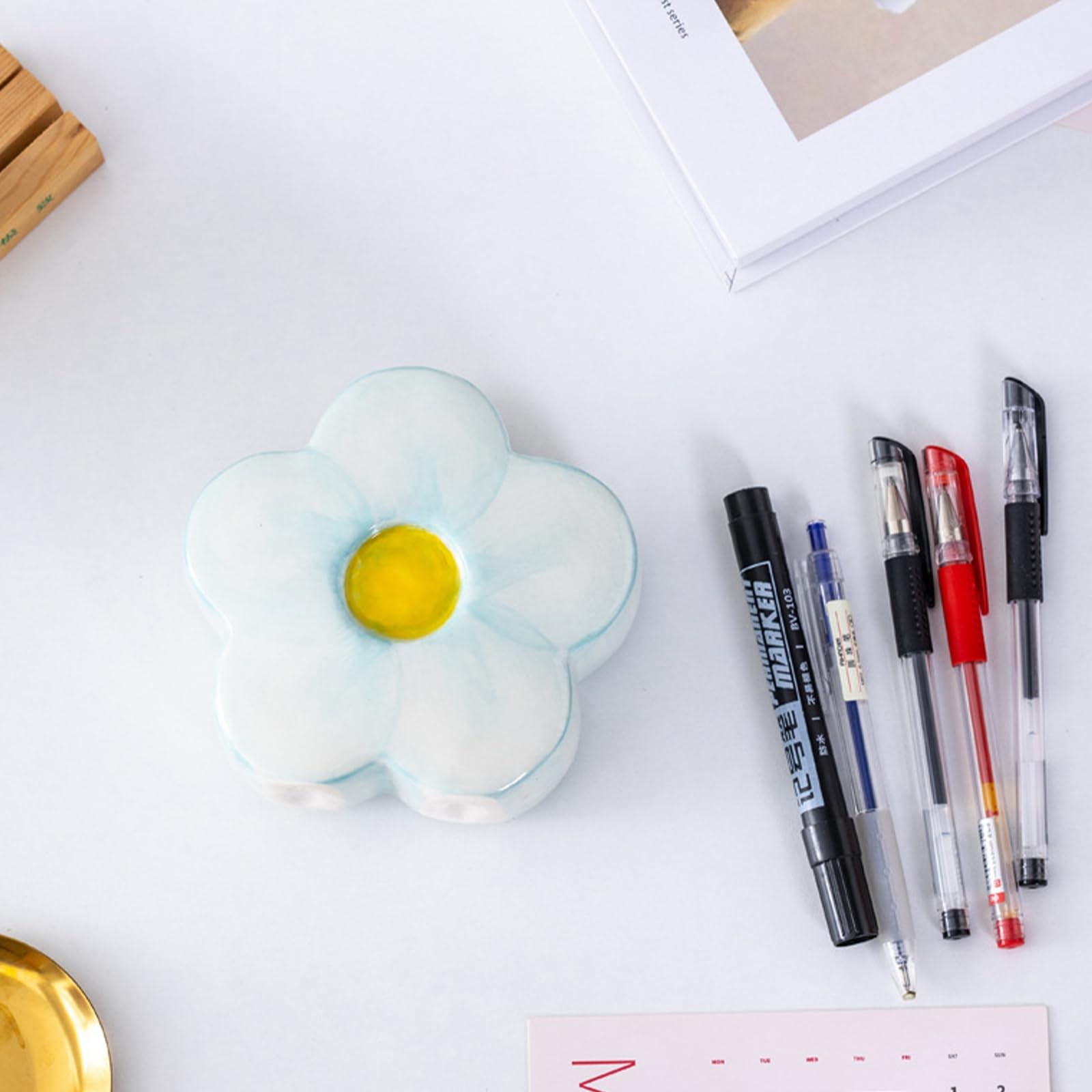 Purple Pencil Holder Pen Holder Office Desk Aesthetic Cute Flower Home Decor …