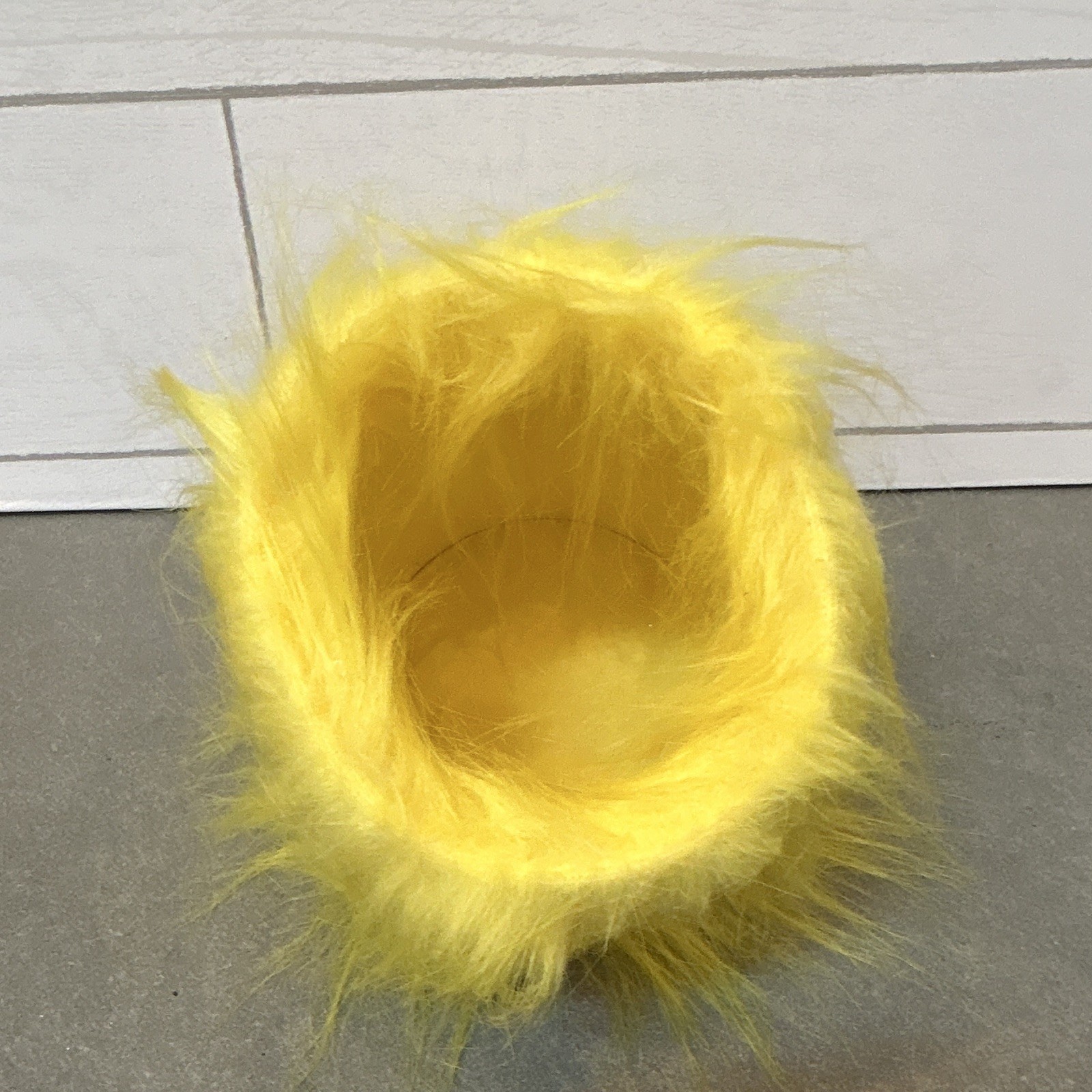 Ashland Color Pop Yellow Faux Fur Cylindrical Pencil/Paintbrush Holder, 5 in