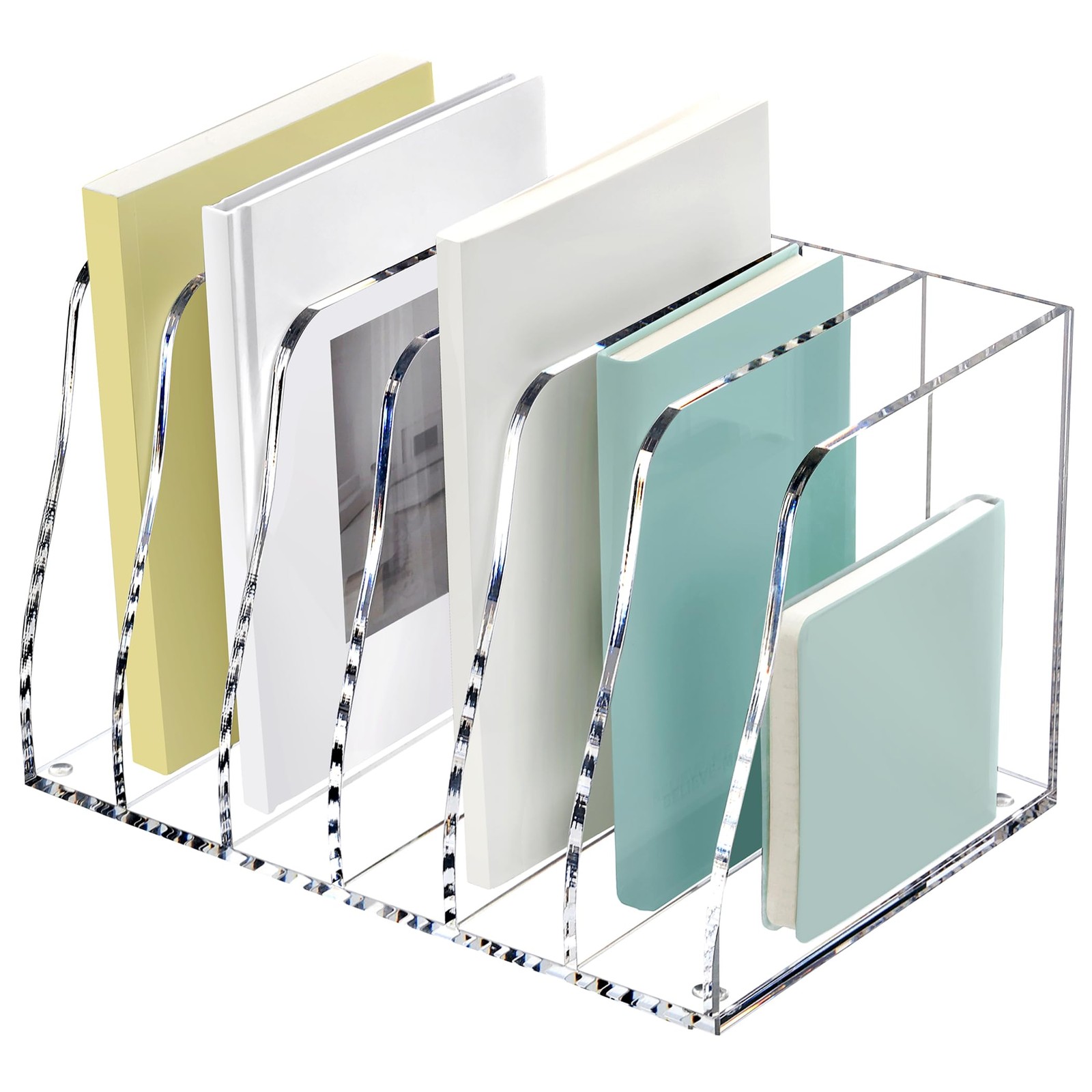 SANRUI Acrylic Magazine File Holder, 6 10.43 x 6.89 x 6.29 inches, Clear