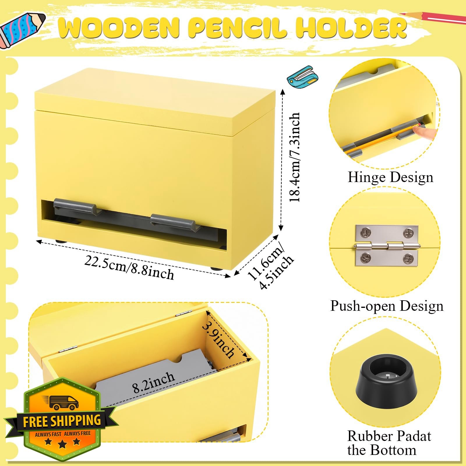 Yalikop Cream Yellow Pencil Dispenser 1 Pc