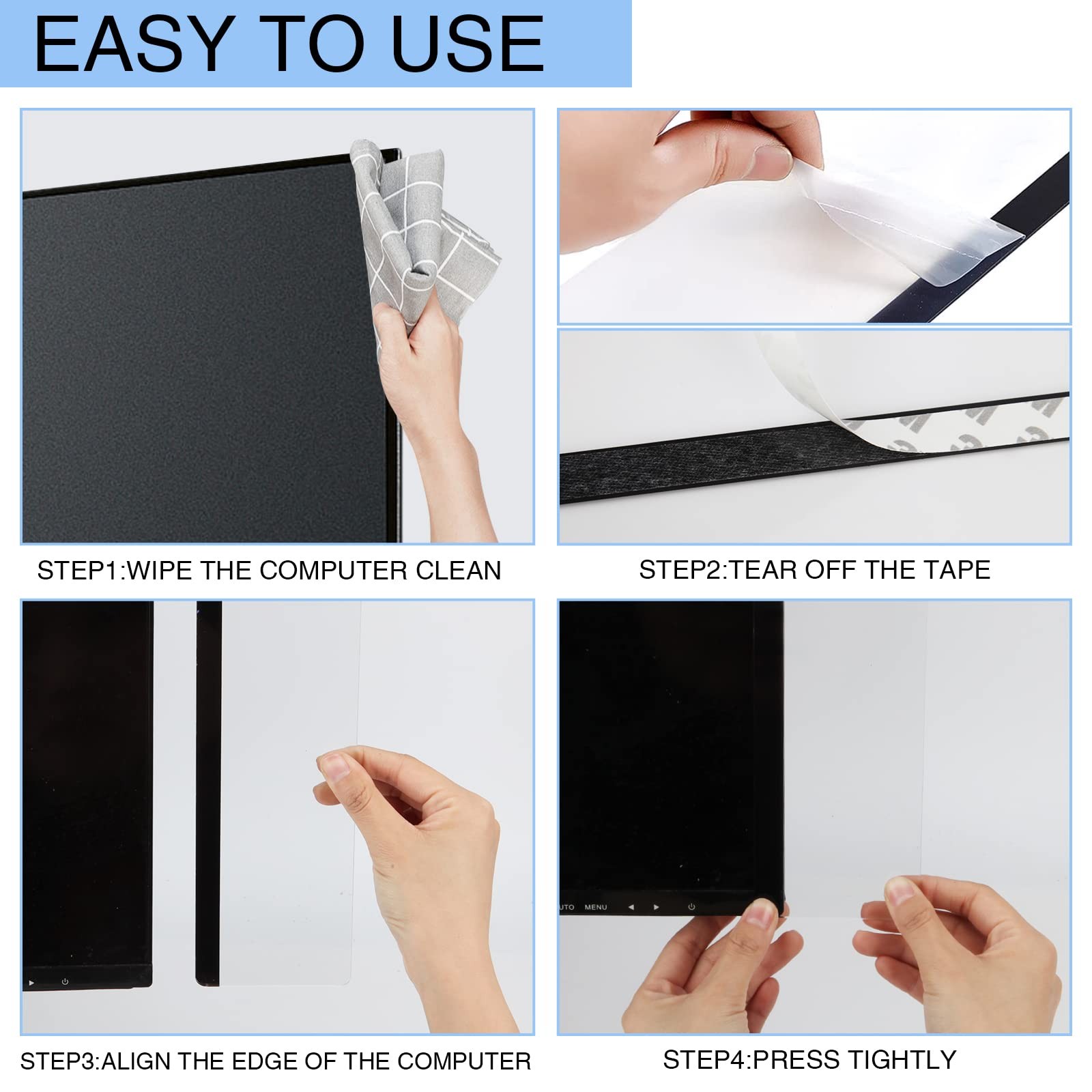 Office Desk Accessories 2pcs 11.8 X 3.1 Inches, Monitor Memo Board 1