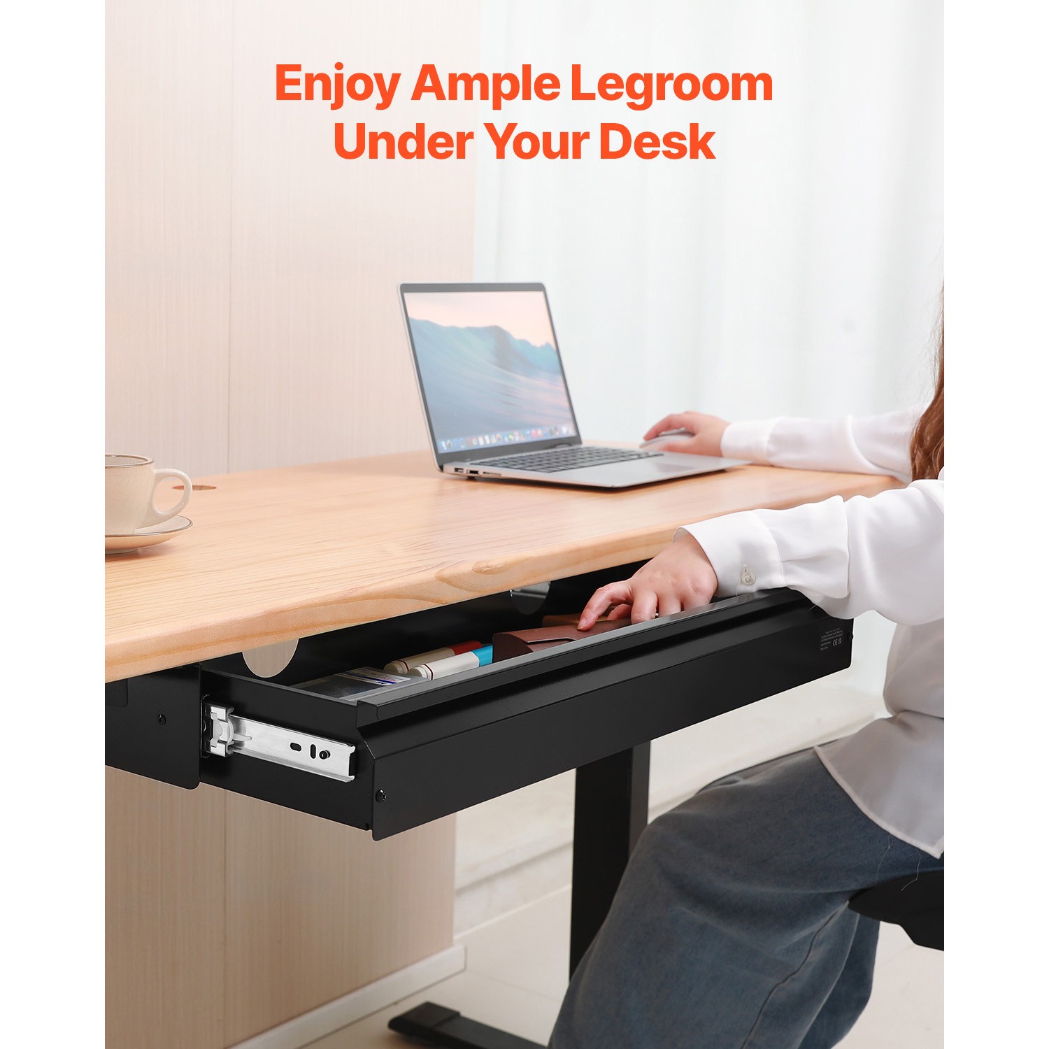 Uimoso 33-inch Slide-Out Under Desk Drawer Organizer for Home or Office Use