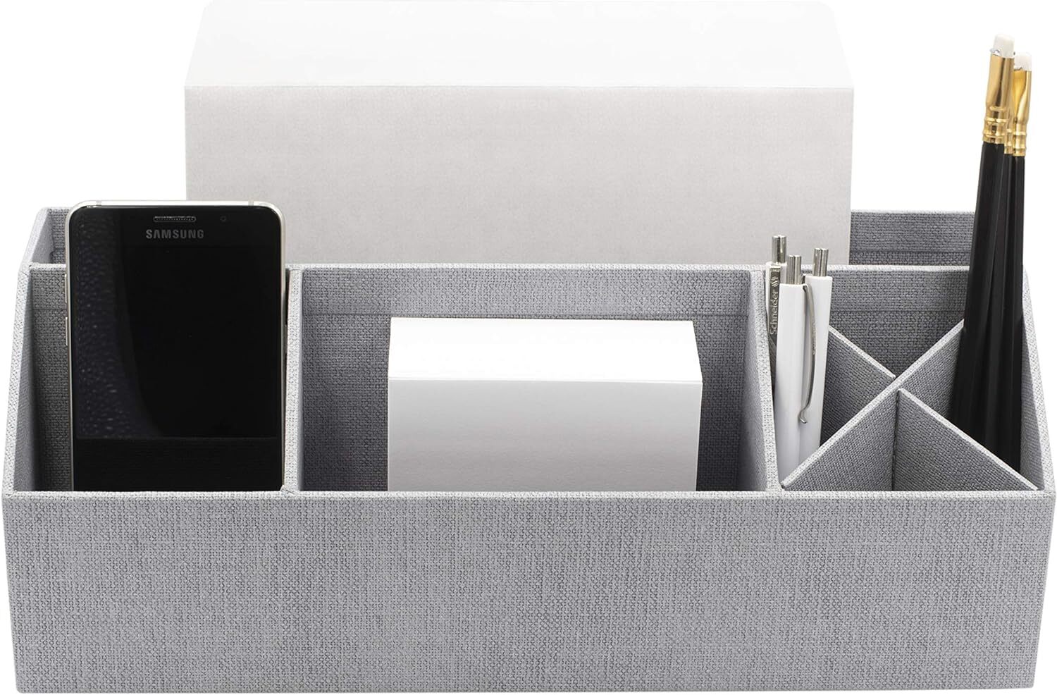 Bigso Elisa Desktop Organizer | Durable Office Desk Organizer | Canvas Gray