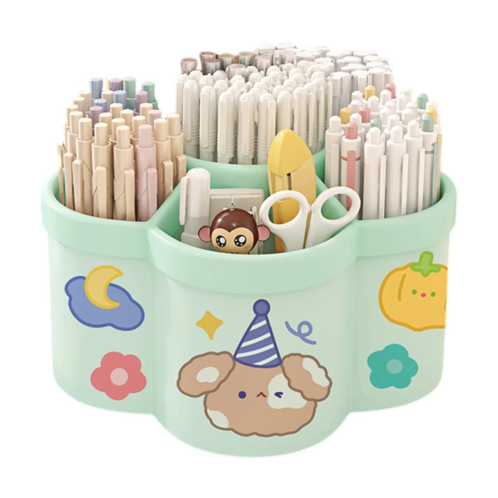 Rotating Pen Holder Large Capacity Desk Organizer Box for Stationery & Cosmetics
