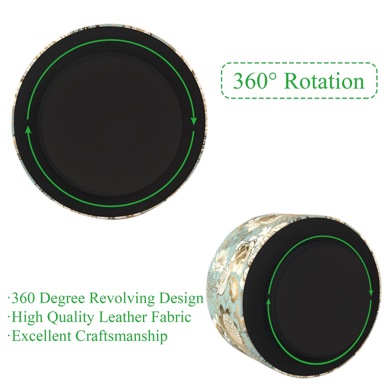 Hennaja Round Leather Art Supply 360 Degree Rotation, 1-Blue Bird