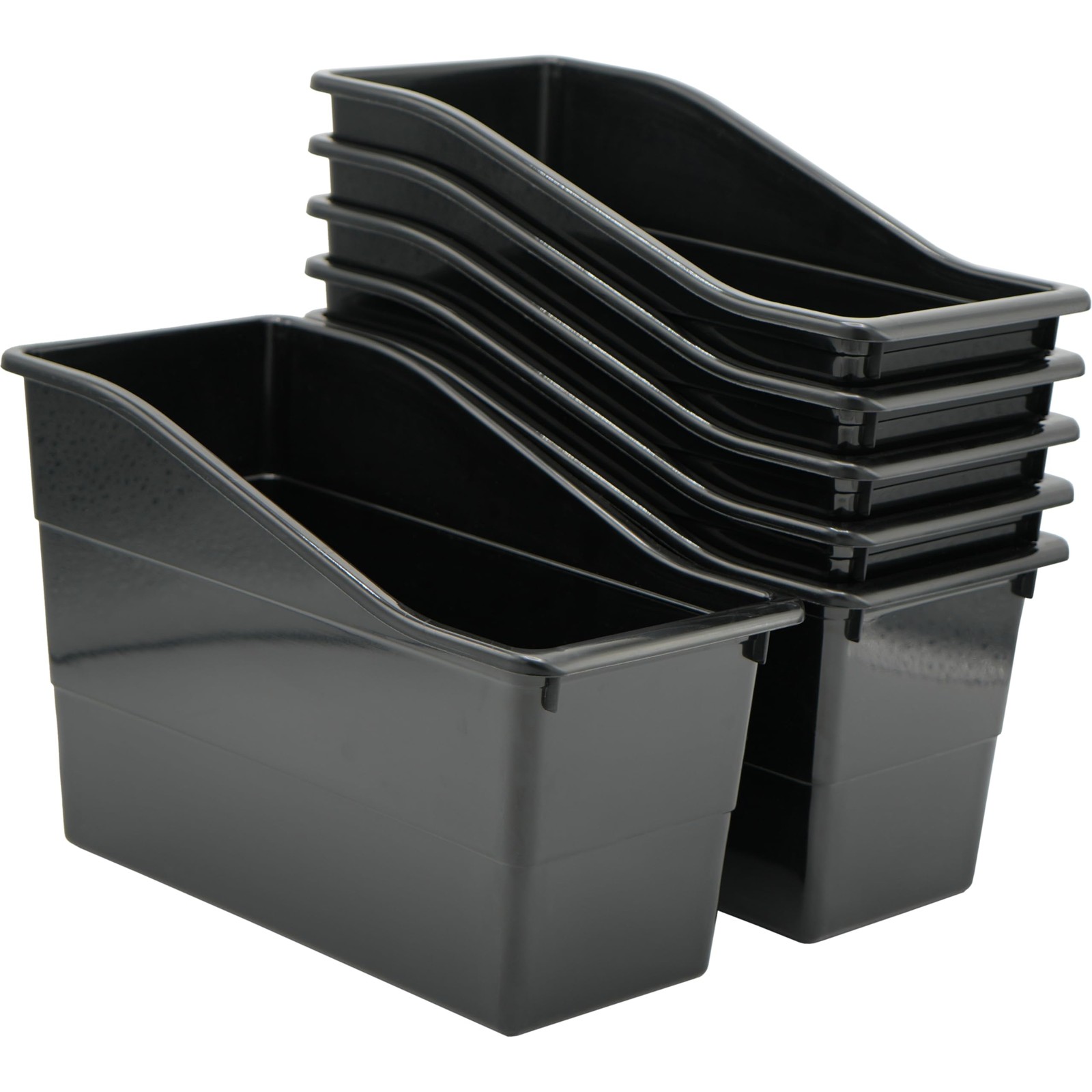 6 Durable Book and Binder Holder, Files Book Bins for Classroom, Plastic Vert…
