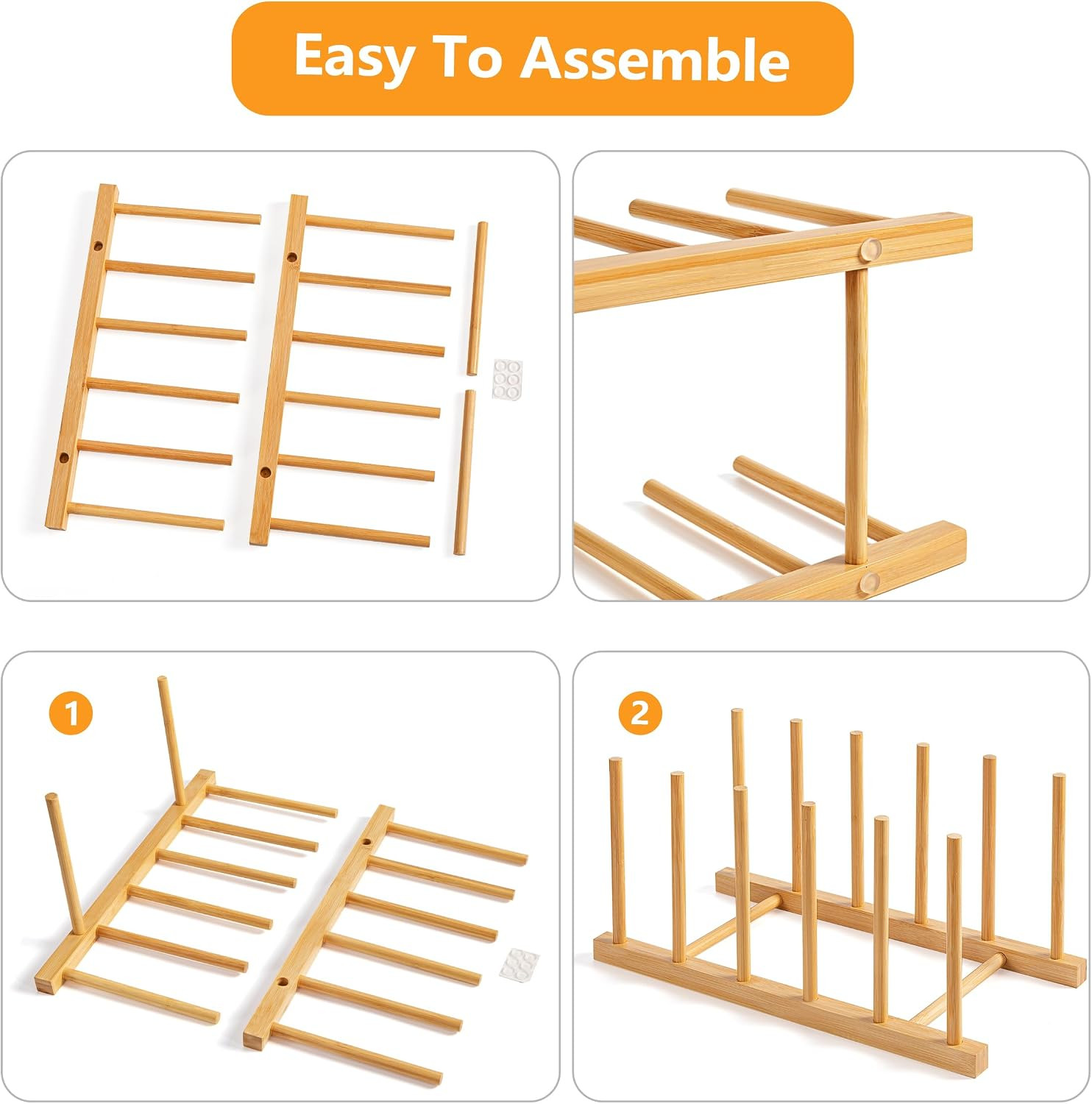 Desk File Organizer 5 Section Upright File Sorter, 1 Pack Bamboo File Holder for