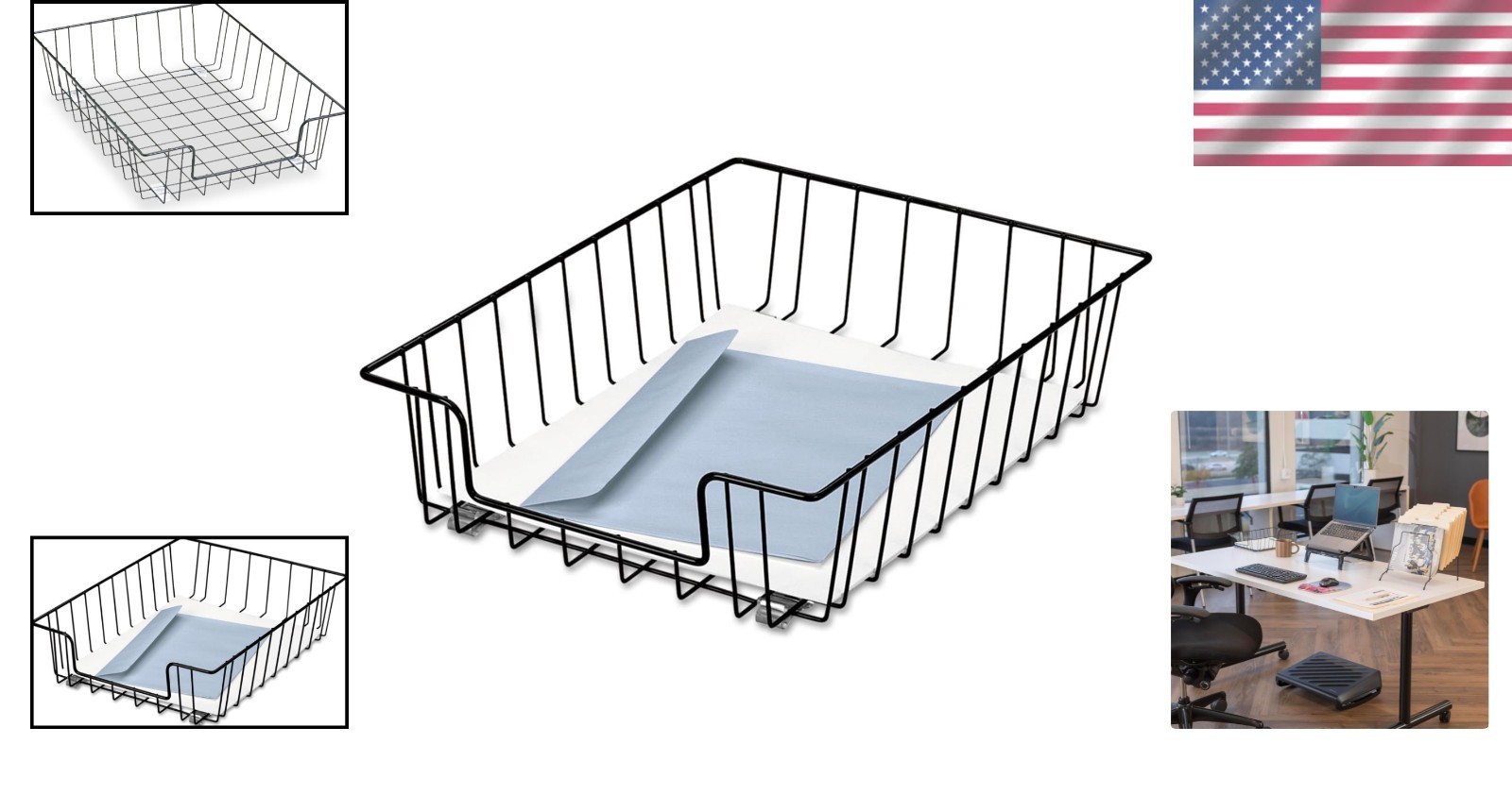 Contemporary Paper Letter Tray Organizer in Black – Ideal for Office & Home