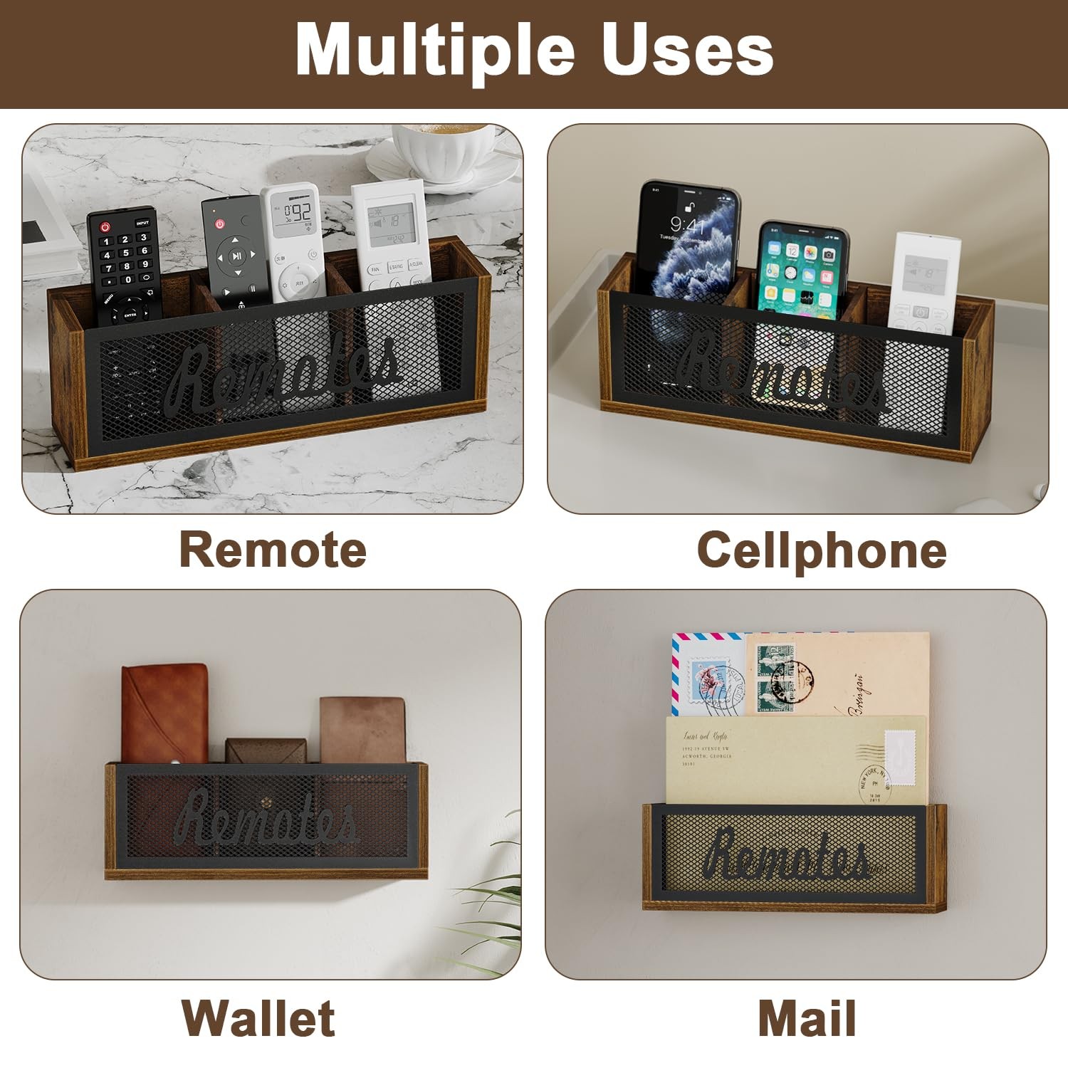 Yinmit Remote Control Holder Tv Remote Holder Wall Mount Universal Remote Caddy