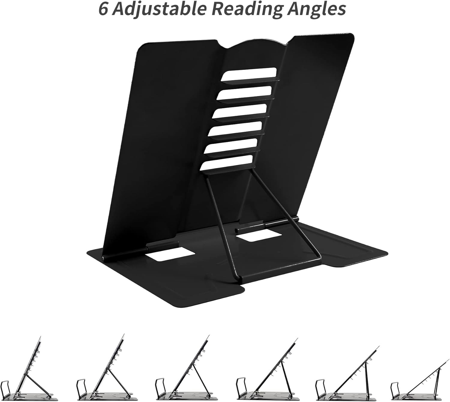 Metal Adjustable Book Holder Stand for Reading Desk Kitchen Office