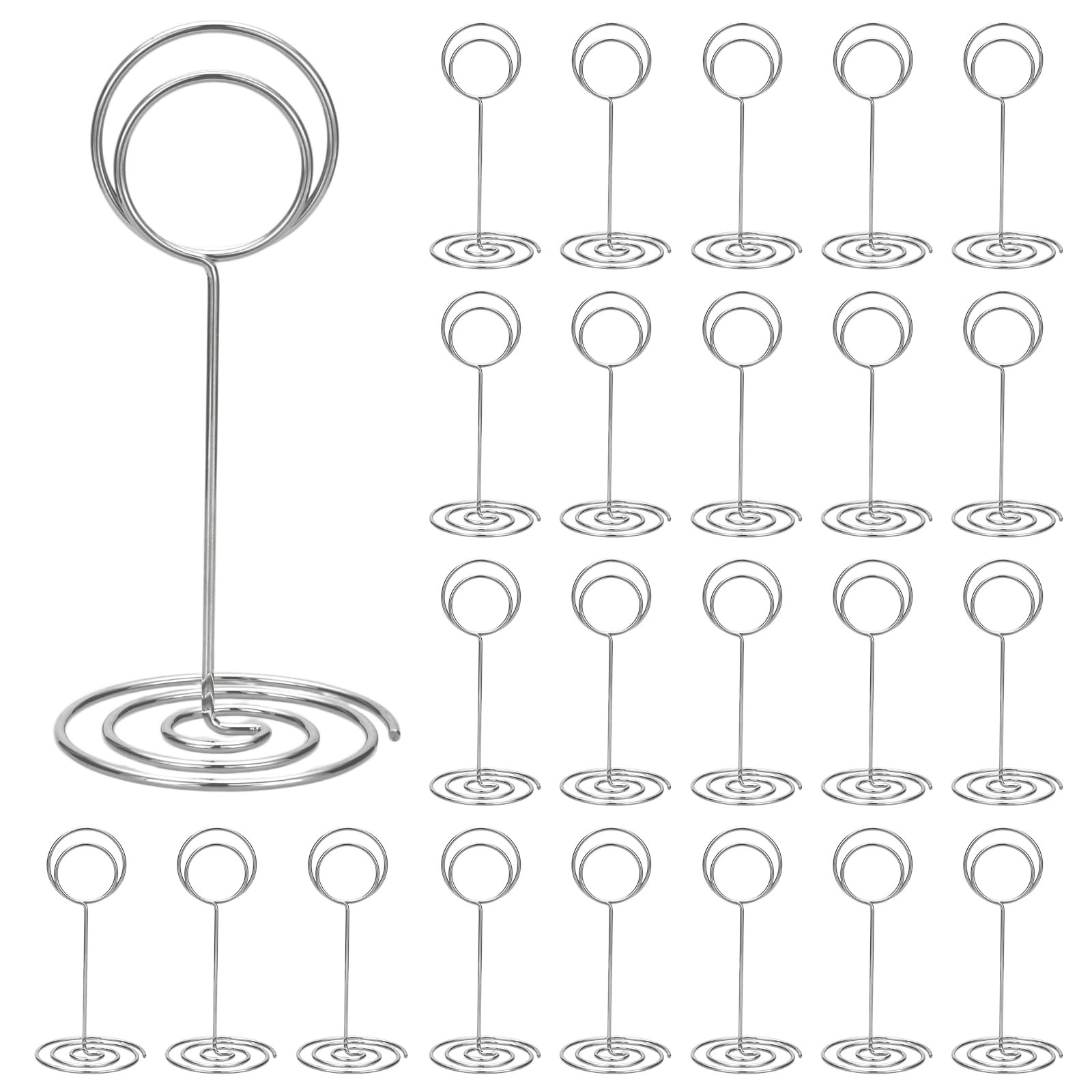 WATMTIN 24 Pcs Table Number Holders, 3.35 Inch Silver Place Card