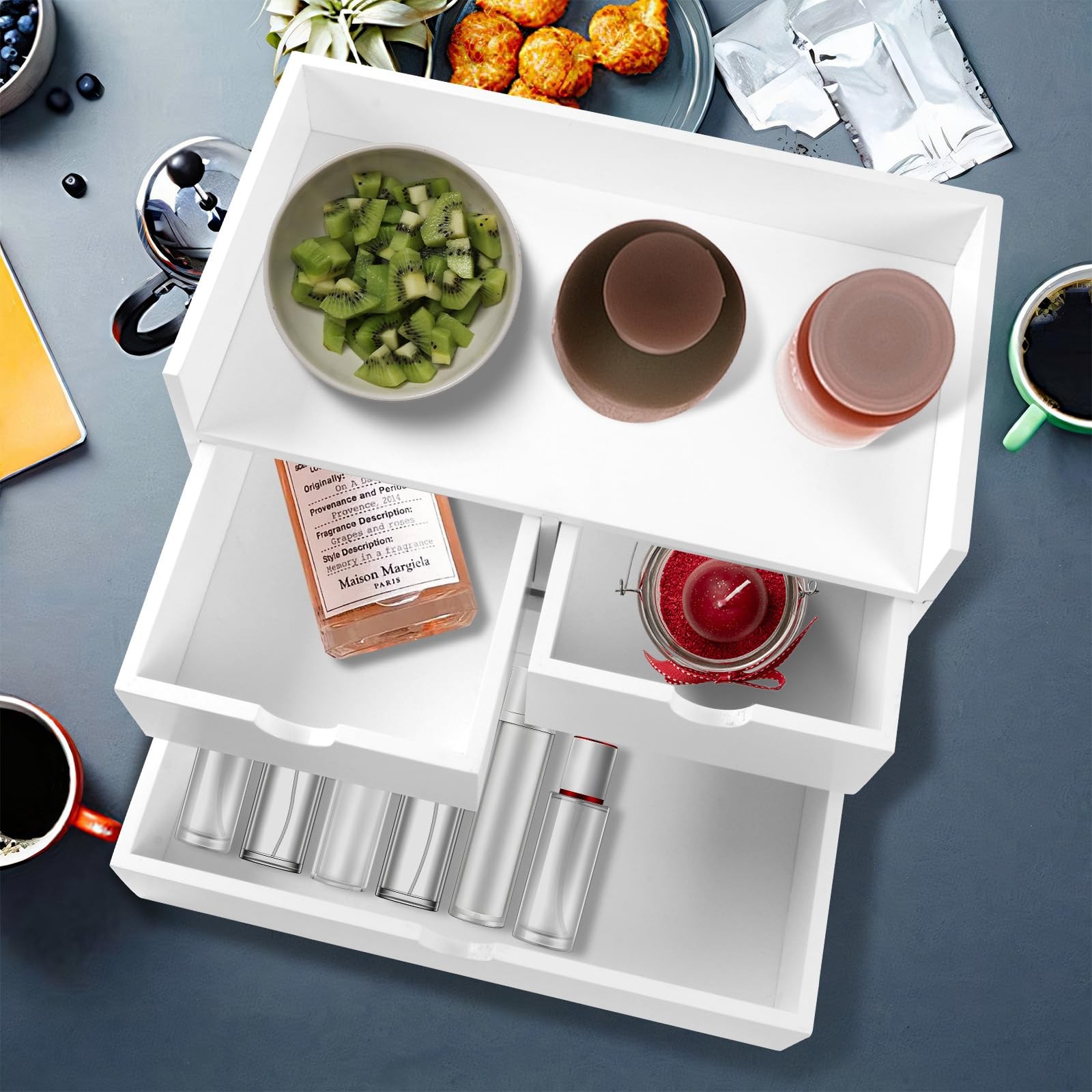 Charmewooden Desk Organizer with Drawers Countertop Drawer Organizer Drawers …