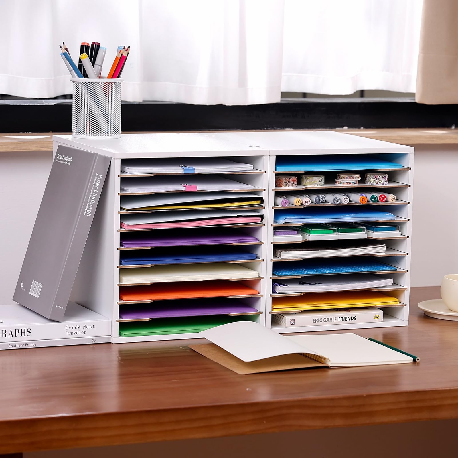 9×12 Construction Organizer, 10-tier Adjustable File Sorter for A4 , 8.5×11 I…