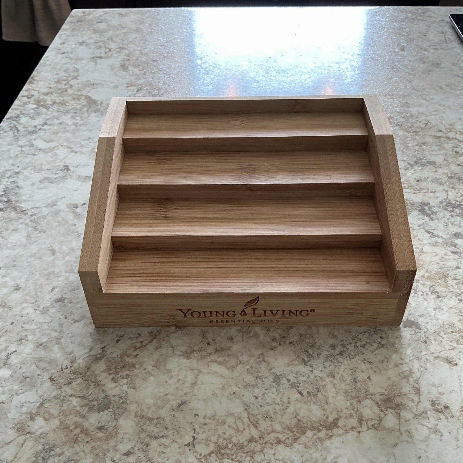 Young Living Essential Oils Wood Desktop Organizer Tiered Display Shelf