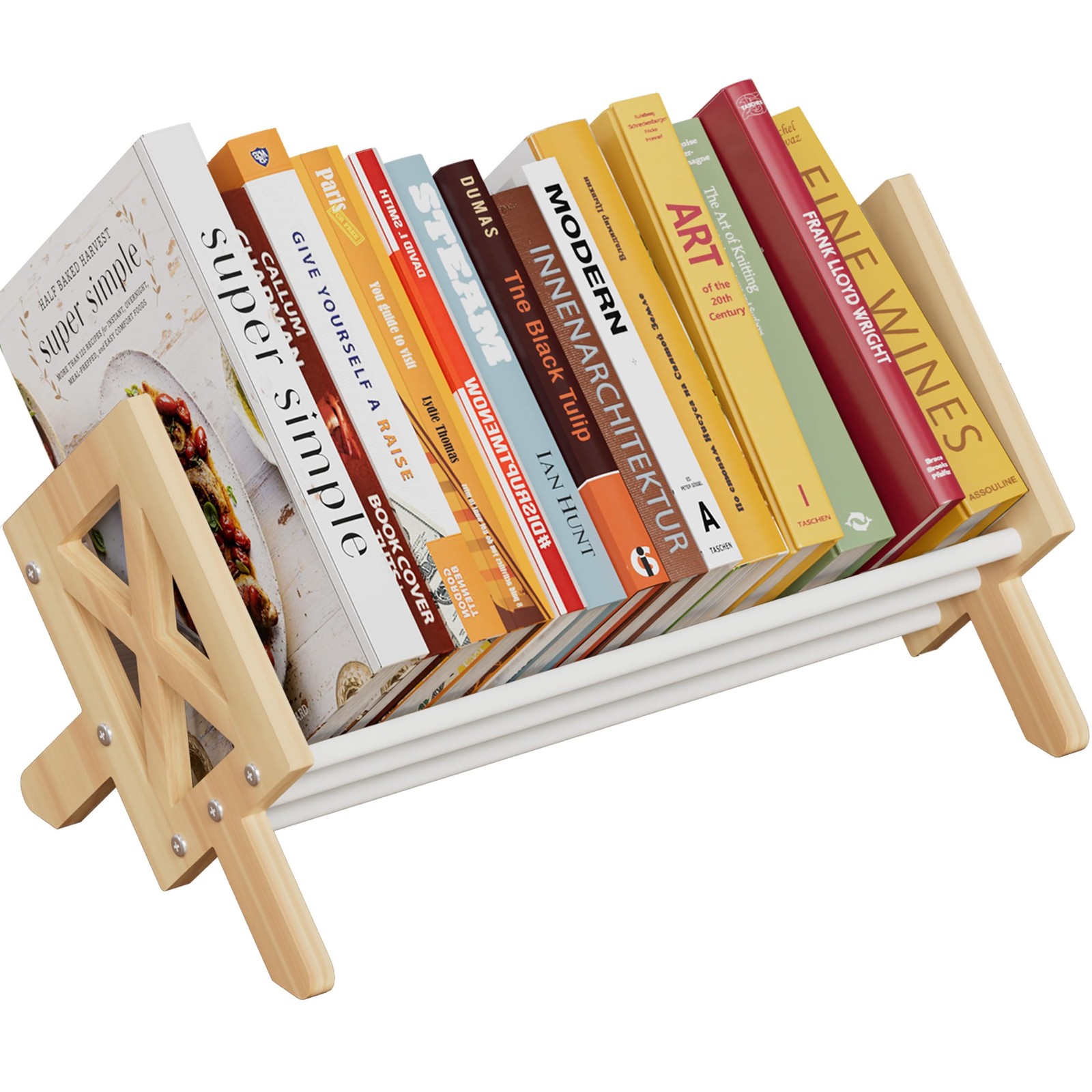 ART-GIFTREE Desktop Bookshelf 15.75 inches x 9.17 x 8.86 inches, White