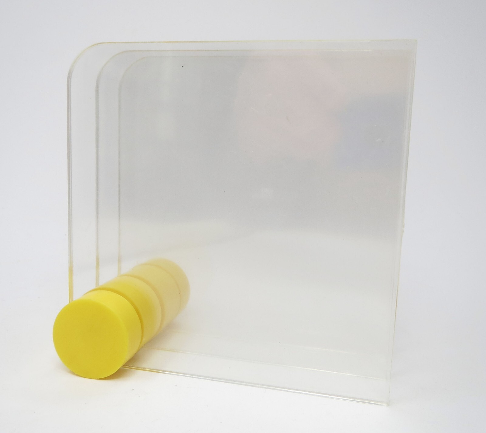 Vintage MCM Lucite Acrylic Desk Organizer Photos Mail Yellow Hong Kong Mod