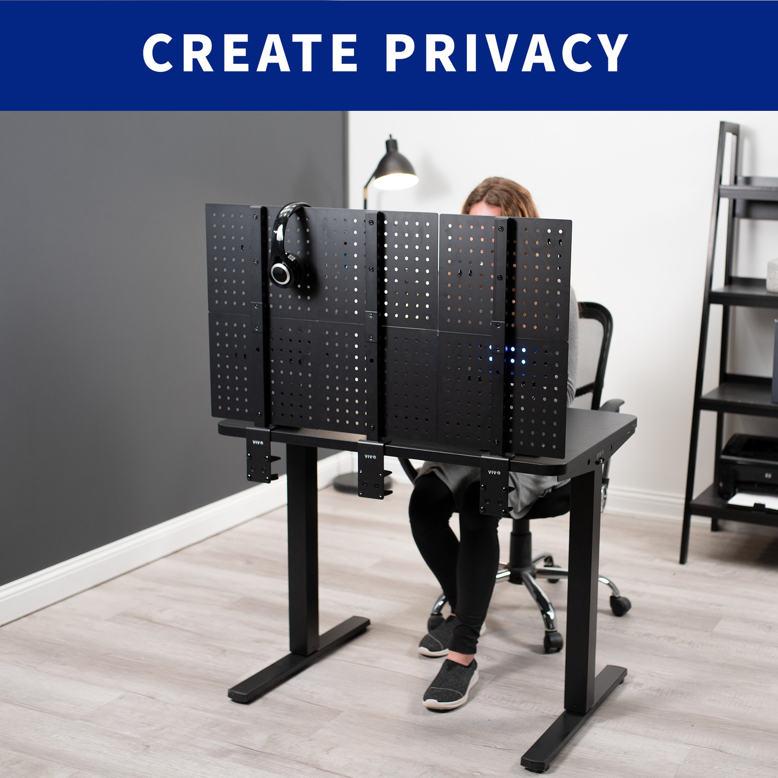 VIVO Steel Clamp-on 12″ x 20″ Desktop Pegboard, Magnetic Privacy Panel