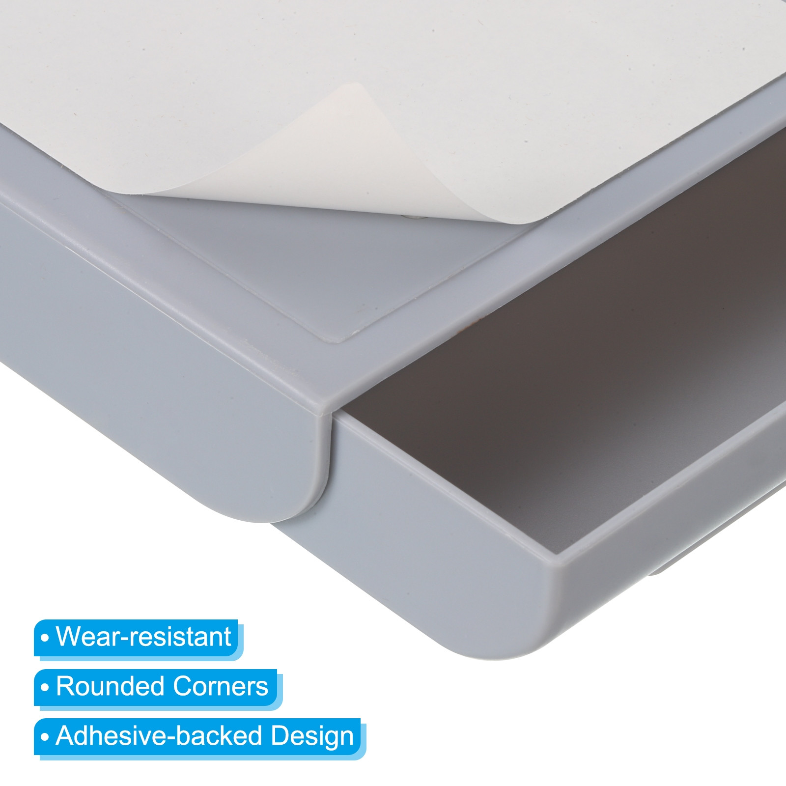 Under Table Drawer Slide Out Hidden Self-Adhesive Pencil Desk Drawer Grey
