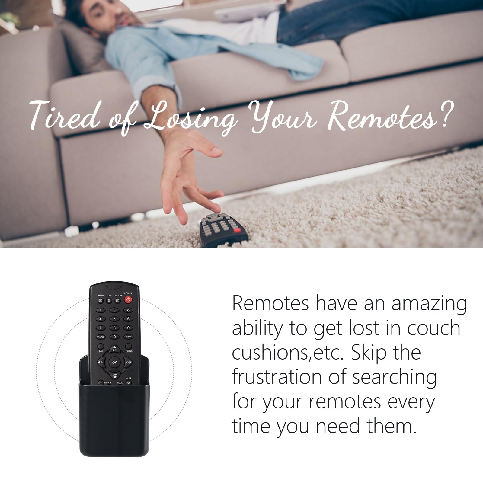 2 Pcs Remote Control Holder Wall Mount, TV Controller Holder, Self Adhesive Remo