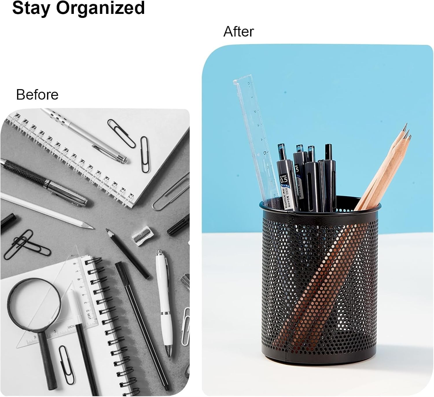 Lightweight Round Pencil Holder with Non-Slip Base – Ideal for Home & Office