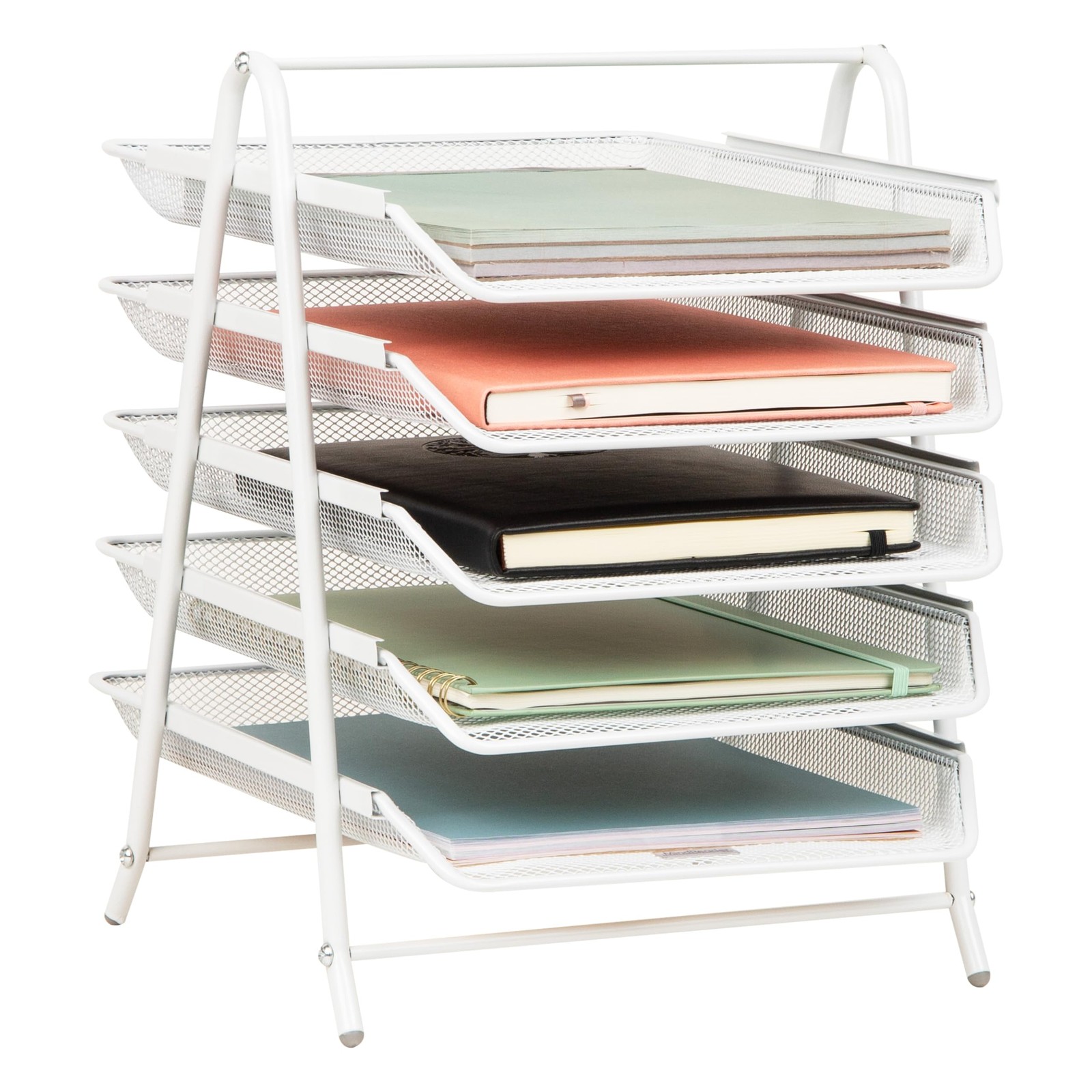 Mind Reader 5-Tier Paper Tray Organizer, Vertical Desktop File Storage Rack, …