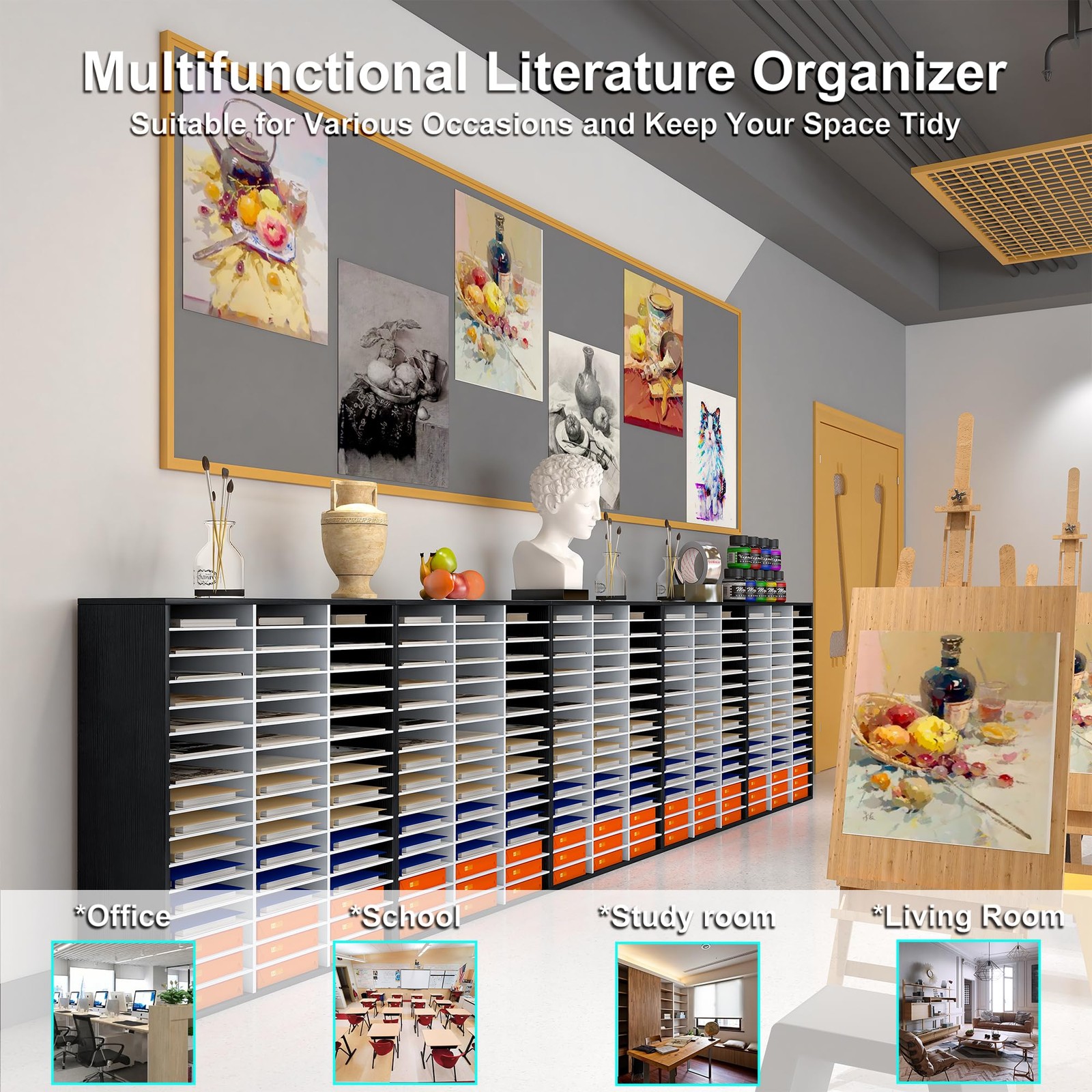 Mail Sorter Wood Literature Organizer, Student Mailbox for Classroom, Desktop…