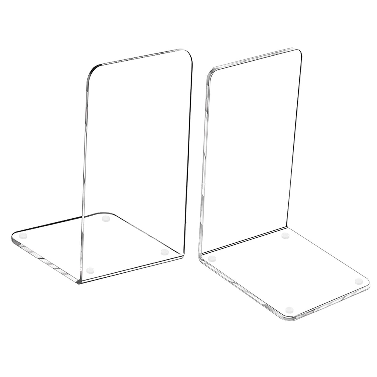 MerryNine Clear Book Ends 2pcs, Acrylic 2 Pcs – 7.08 x 4.72 in, Th:3mm/0.12″