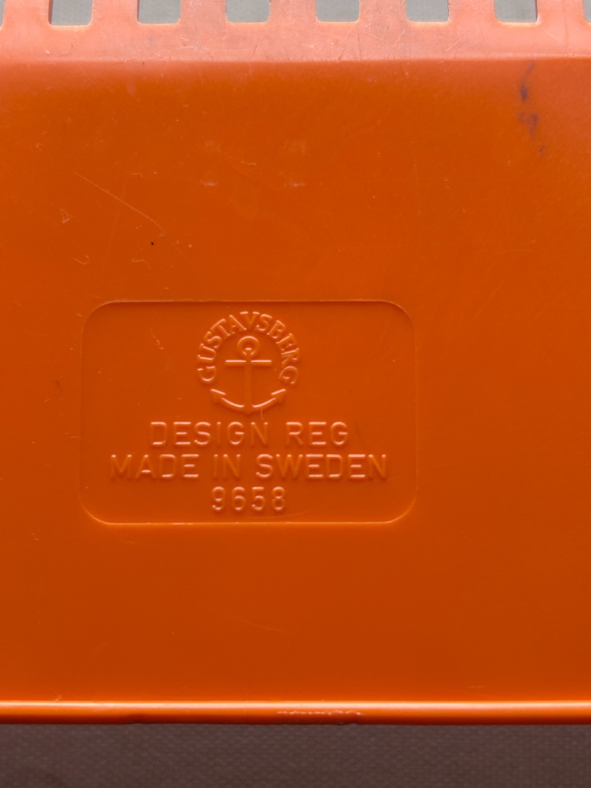 vintage Gustavsberg plastic stacking desk paper trays orange yellow MCM Sweden